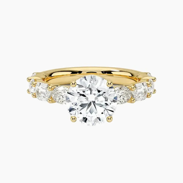 Ariadne Round Designer 1.5 Carat Lab Grown Diamond Engagement Ring in 18K Yellow Gold