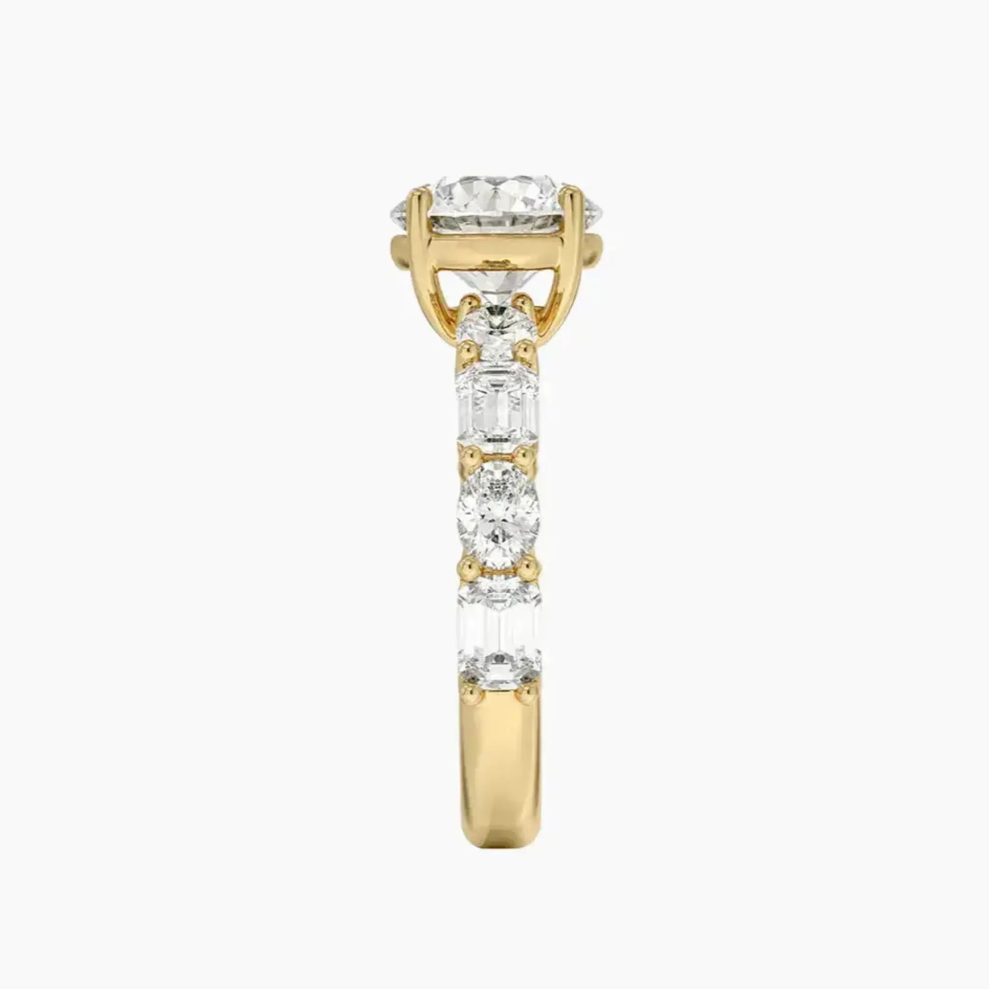 Ariadne Round Designer 2.5 Carat Lab Grown Diamond Engagement Ring in 18K Rose Gold