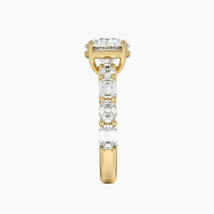 Ariadne Round Designer 1.5 Carat Lab Grown Diamond Engagement Ring in 14K Rose Gold