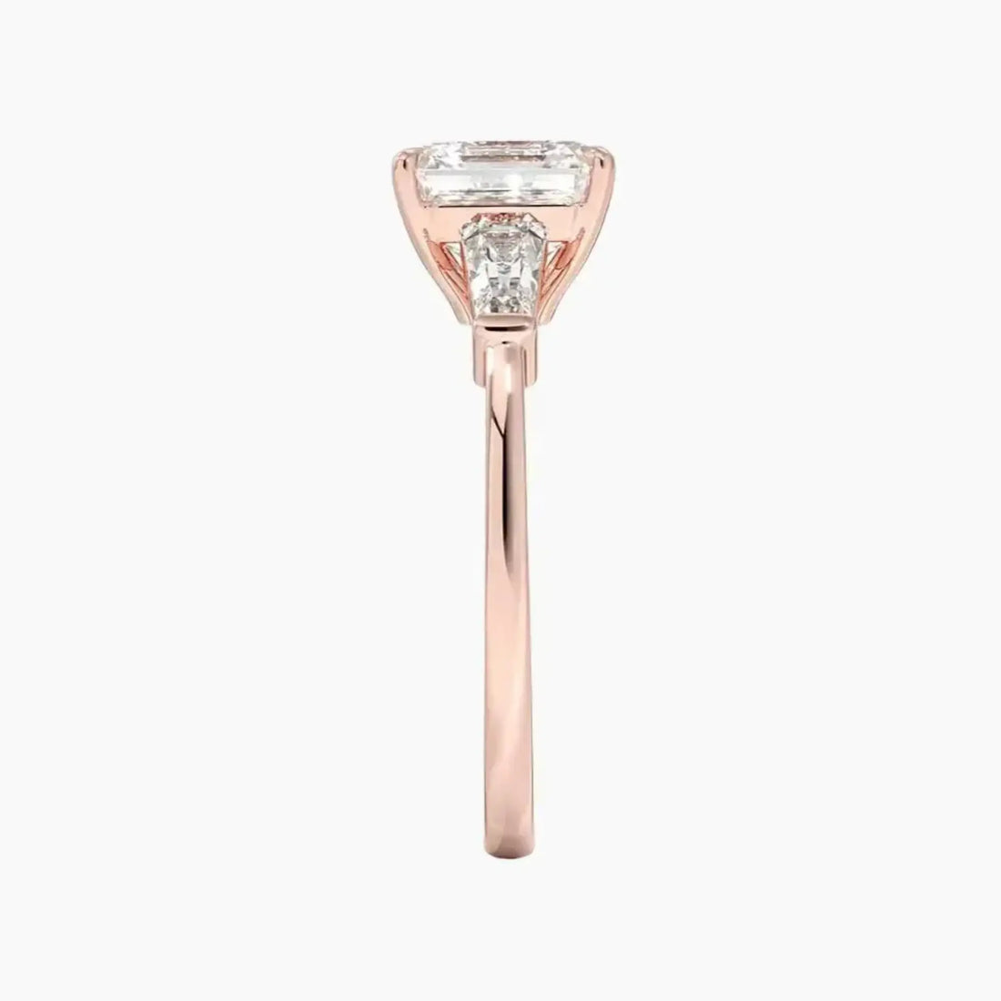 Nyx Asscher Three Stone Diamond Ring Setting in 18K White Gold