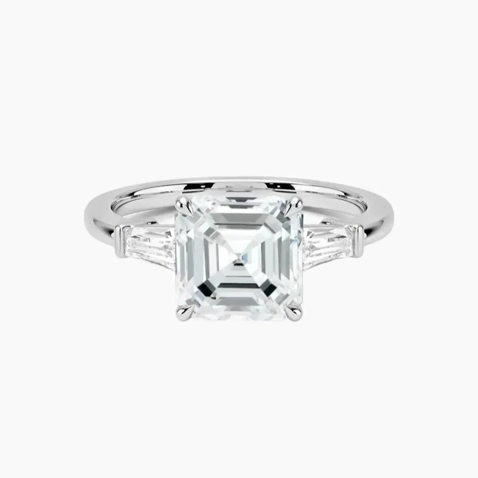 Nyx Asscher Three Stone 2.5 Carat Lab Grown Diamond Engagement Ring in 14K Yellow Gold