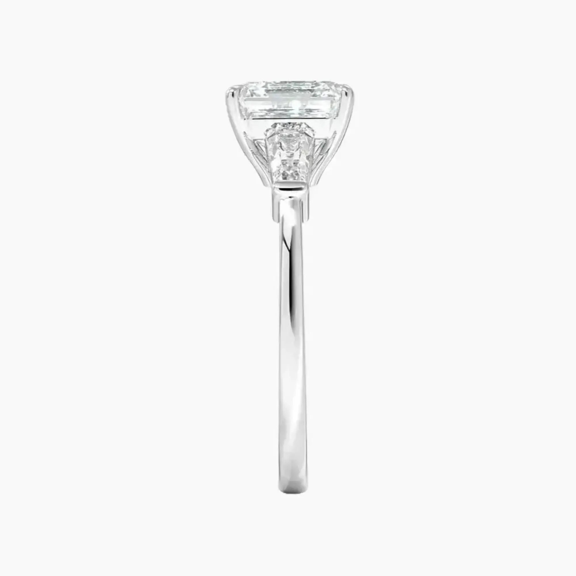 Nyx Asscher Three Stone 1.5 Carat Lab Grown Diamond Engagement Ring in 18K Yellow Gold