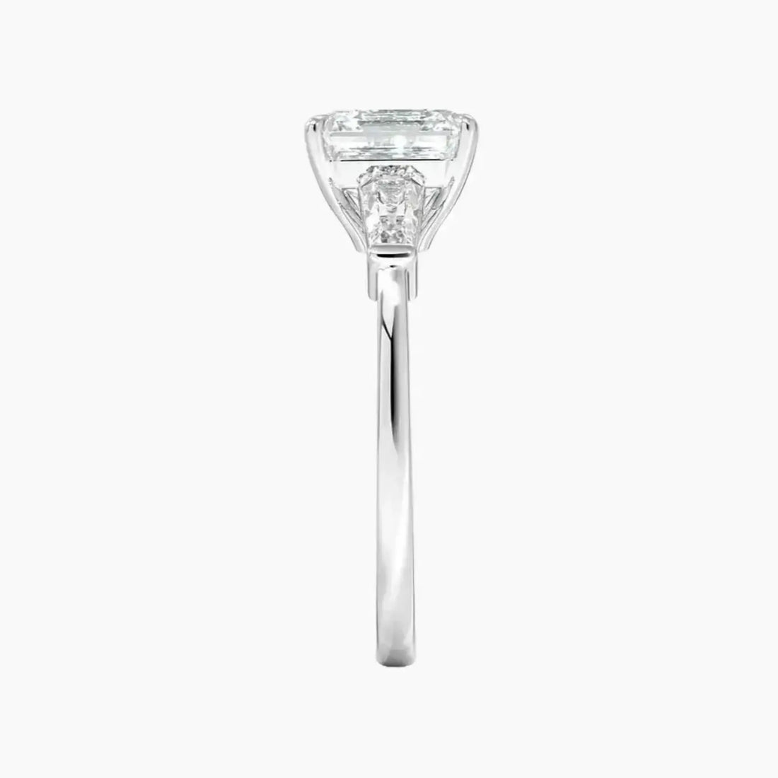 Nyx Asscher Three Stone 3 Carat Lab Grown Diamond Engagement Ring in 14K White Gold