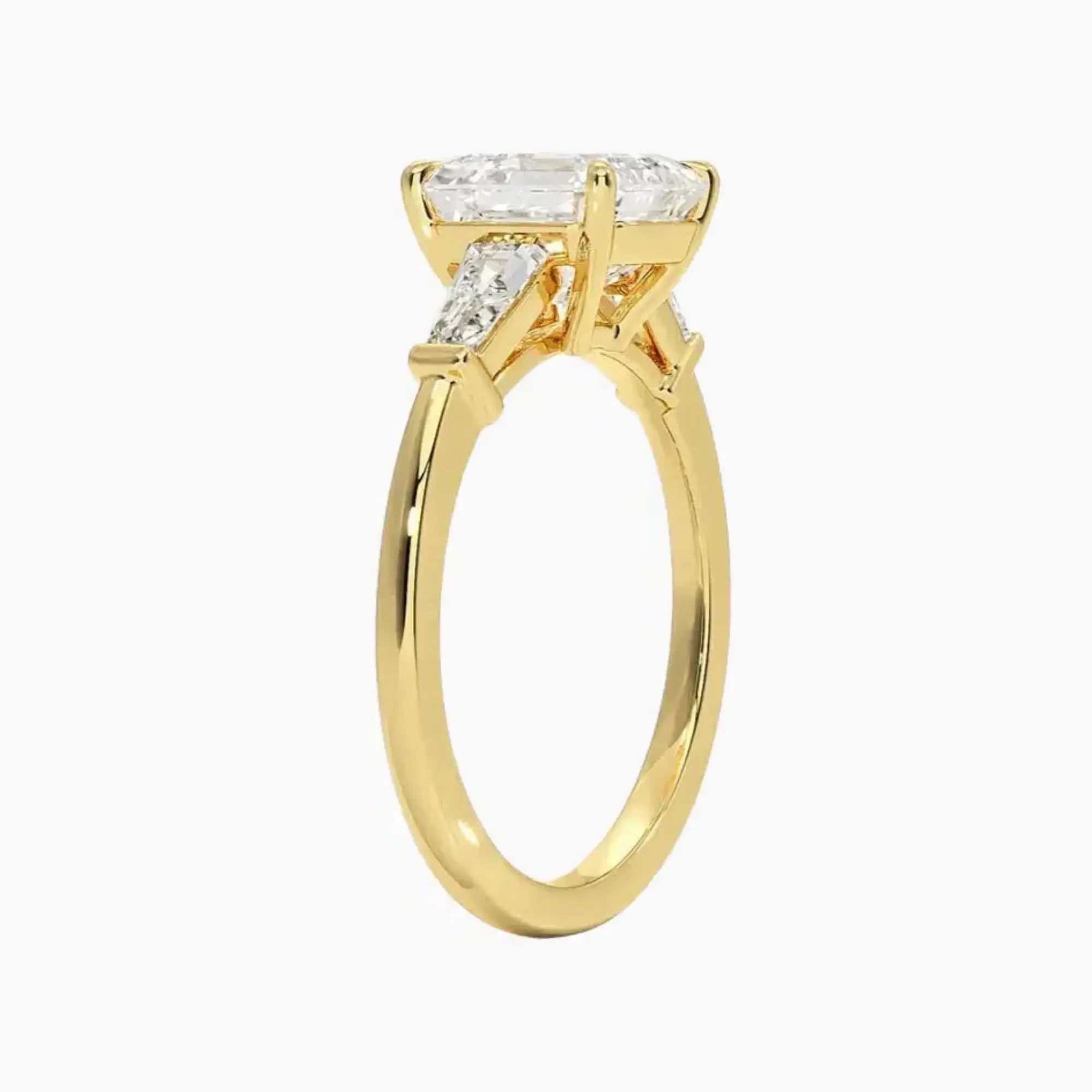 Nyx Asscher Three Stone Diamond Ring Setting in 14K White Gold