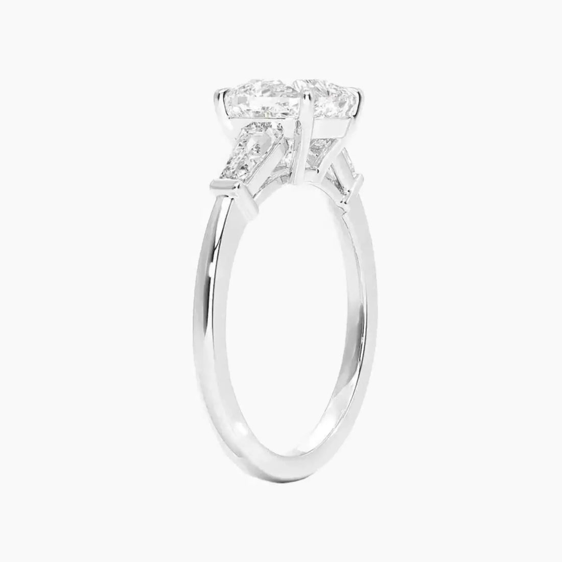 Nyx Cushion Three Stone 3 Carat Lab Grown Diamond Engagement Ring in 14K Rose Gold