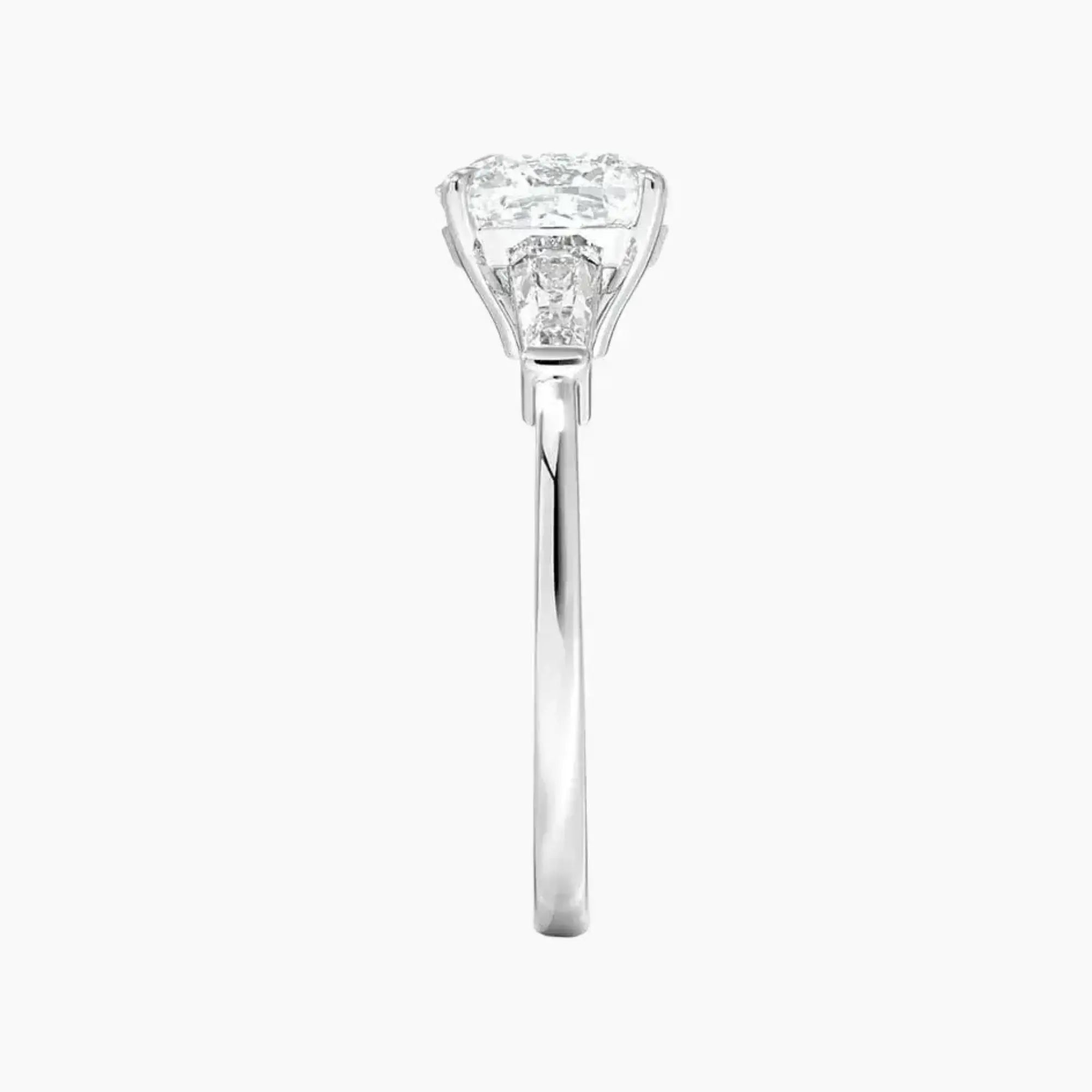 Nyx Cushion Three Stone 3 Carat Lab Grown Diamond Engagement Ring in 18K White Gold