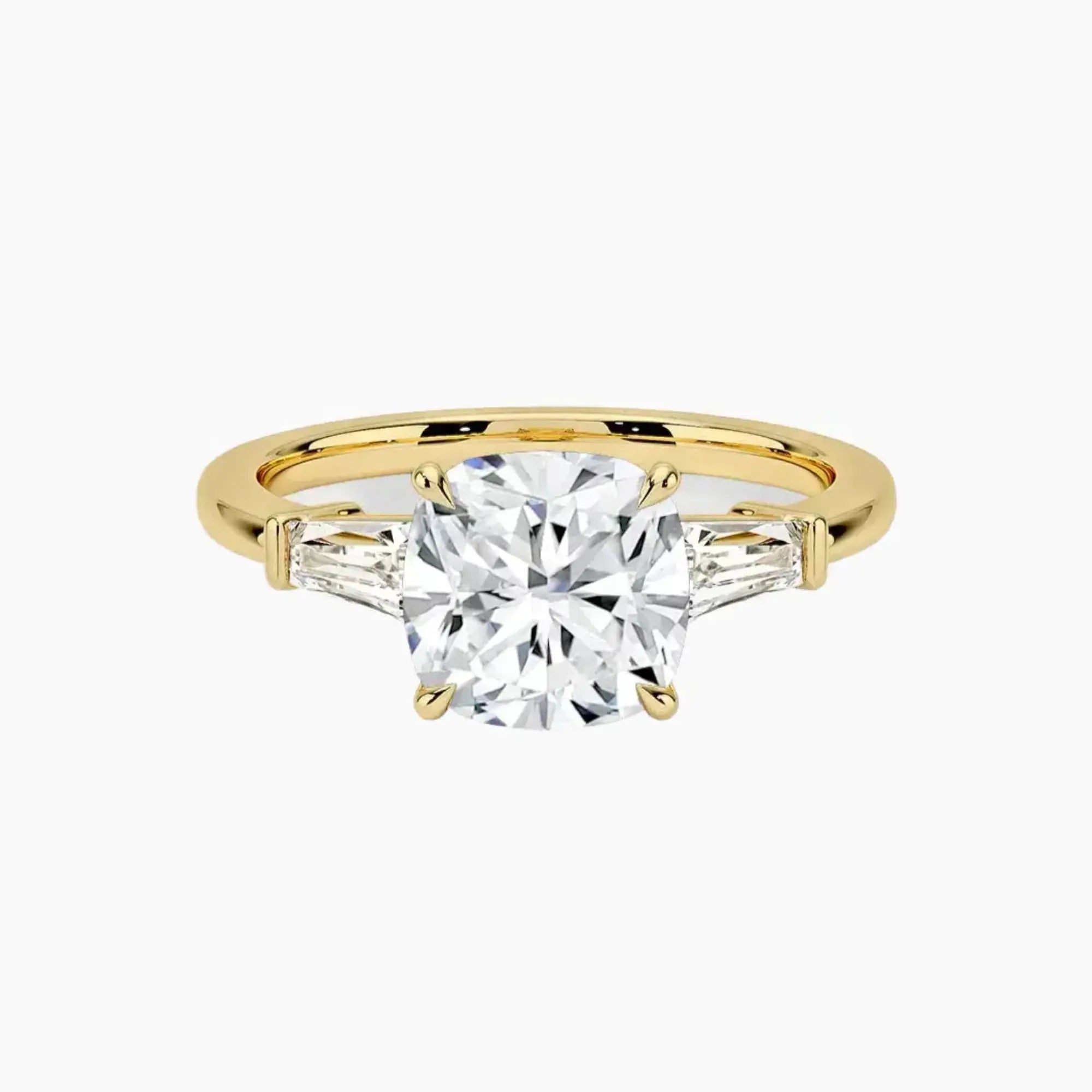 Nyx Cushion Three Stone 2 Carat Lab Grown Diamond Engagement Ring in 14K Rose Gold