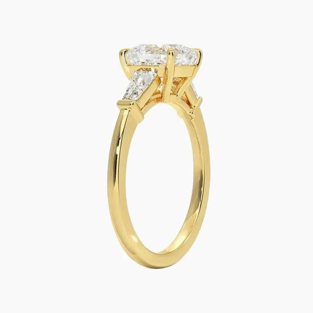 Nyx Cushion Three Stone 1 Carat Lab Grown Diamond Engagement Ring in 14K White Gold