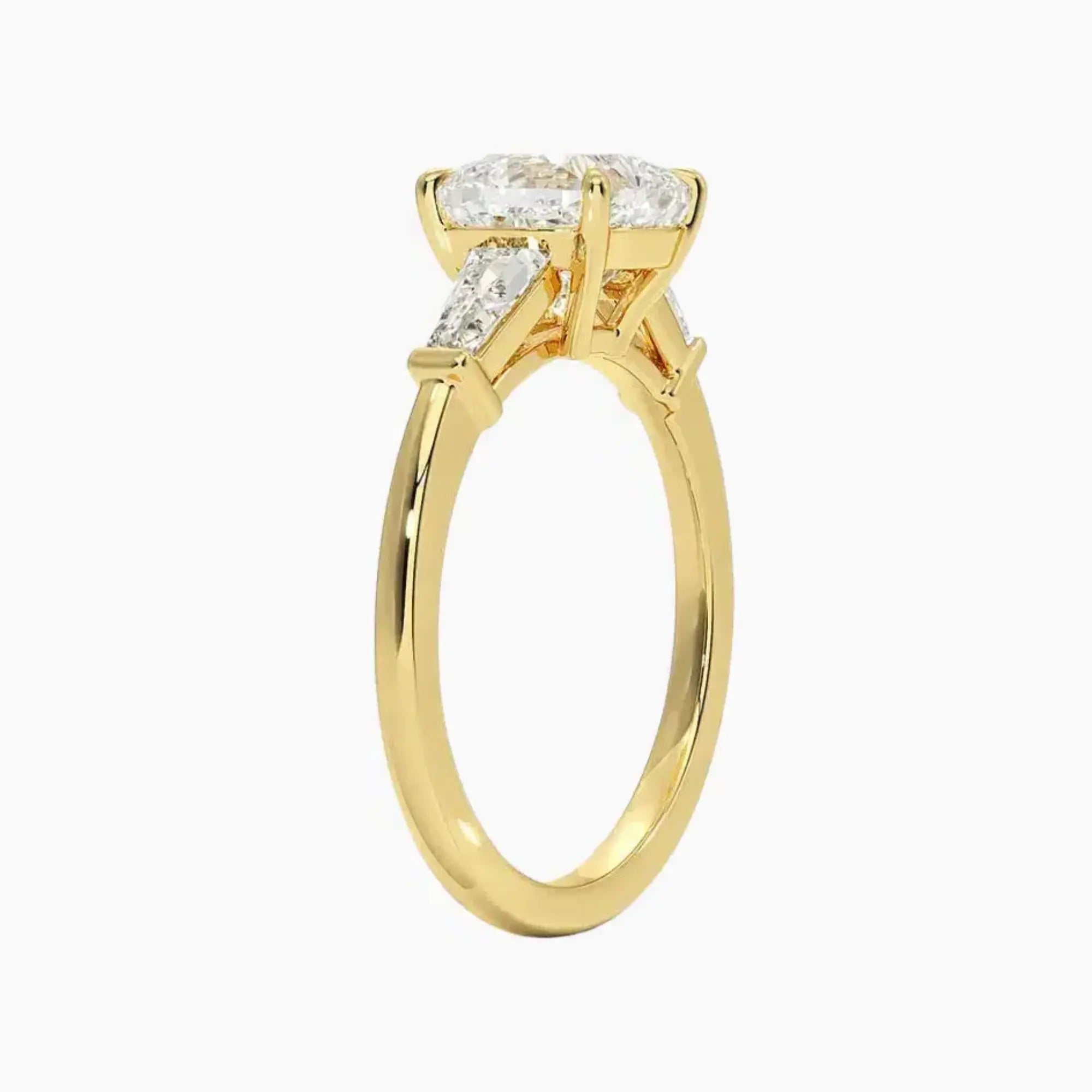 Nyx Cushion Three Stone Diamond Ring Setting in 18K Rose Gold