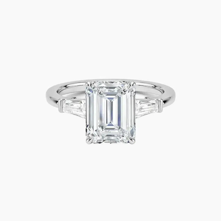 Nyx Emerald Three Stone 1.5 Carat Lab Grown Diamond Engagement Ring in 18K White Gold