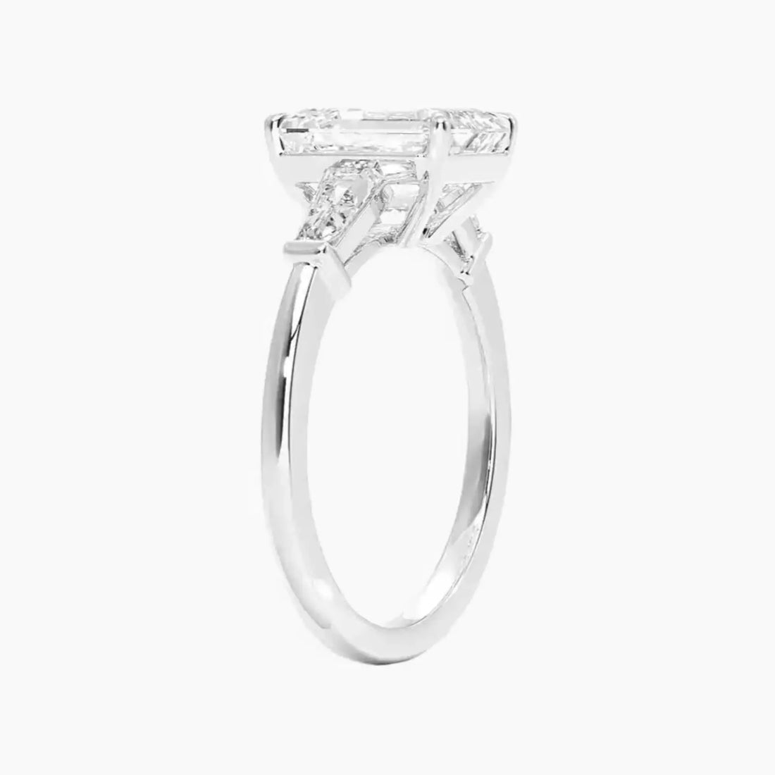 Nyx Emerald Three Stone Diamond Ring Setting in 18K White Gold