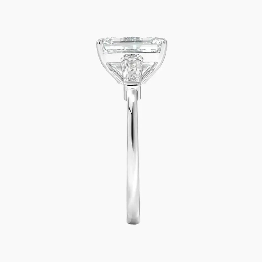 Nyx Emerald Three Stone Diamond Ring Setting in 18K White Gold