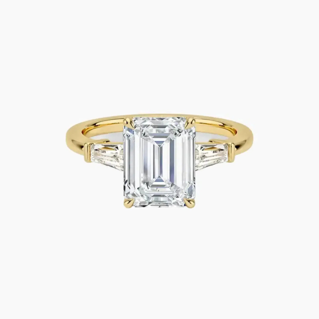 Nyx Emerald Three Stone 3 Carat Lab Grown Diamond Engagement Ring in 14K White Gold