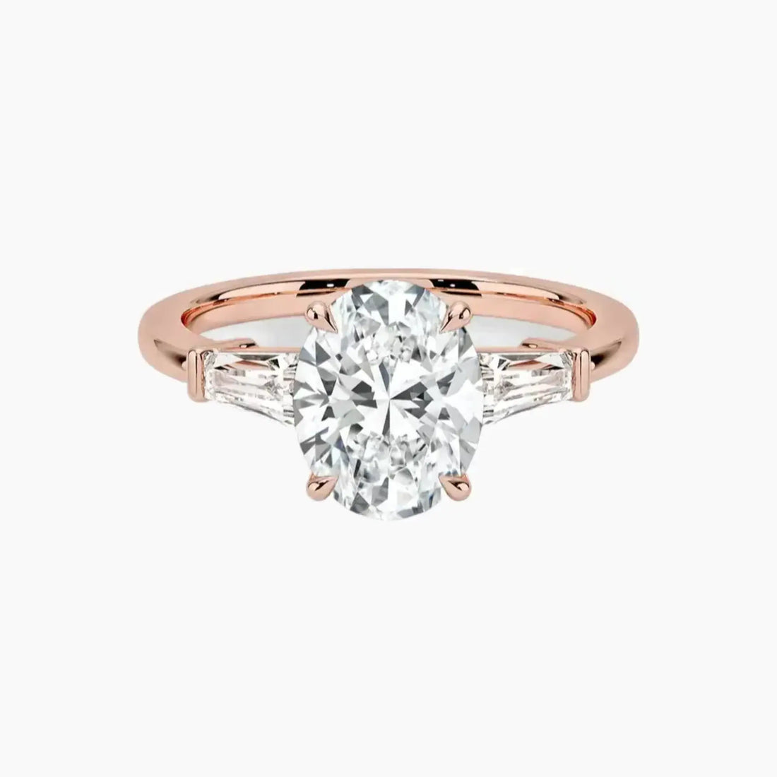 Nyx Oval Three Stone Diamond Ring Setting in 14K White Gold