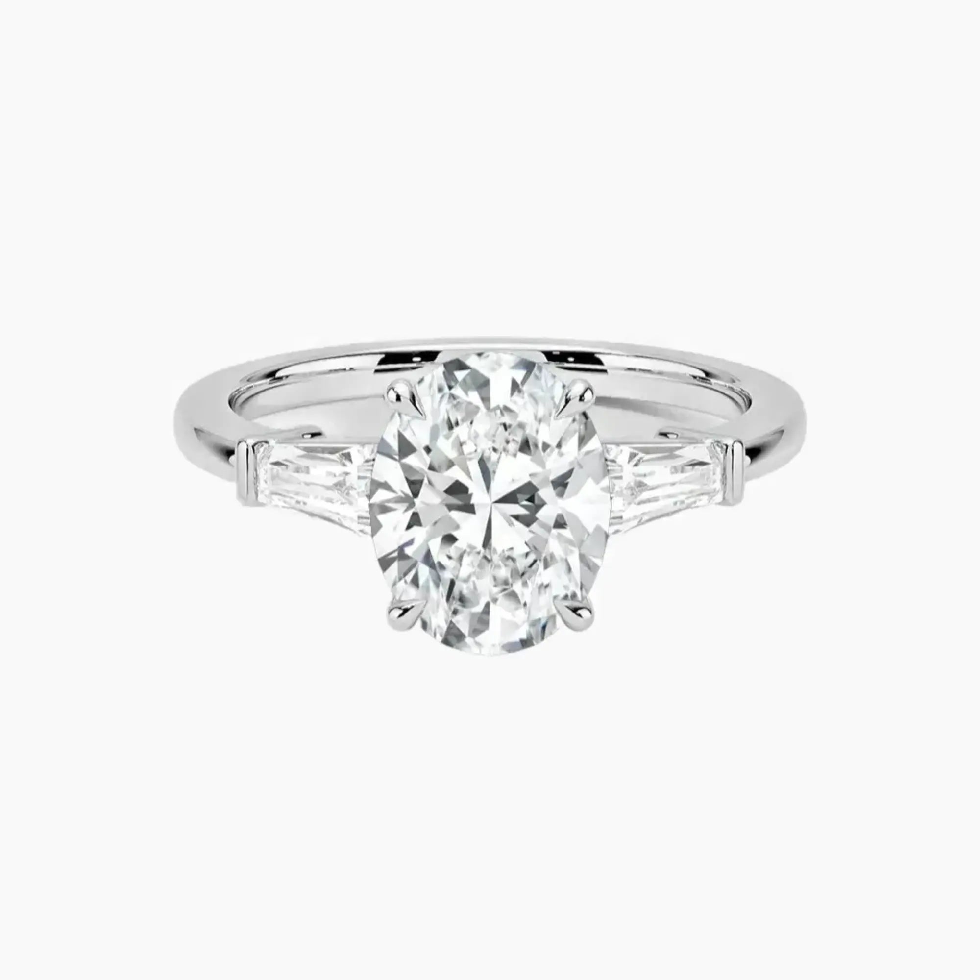 Nyx Oval Three Stone Diamond Ring Setting in 14K Rose Gold