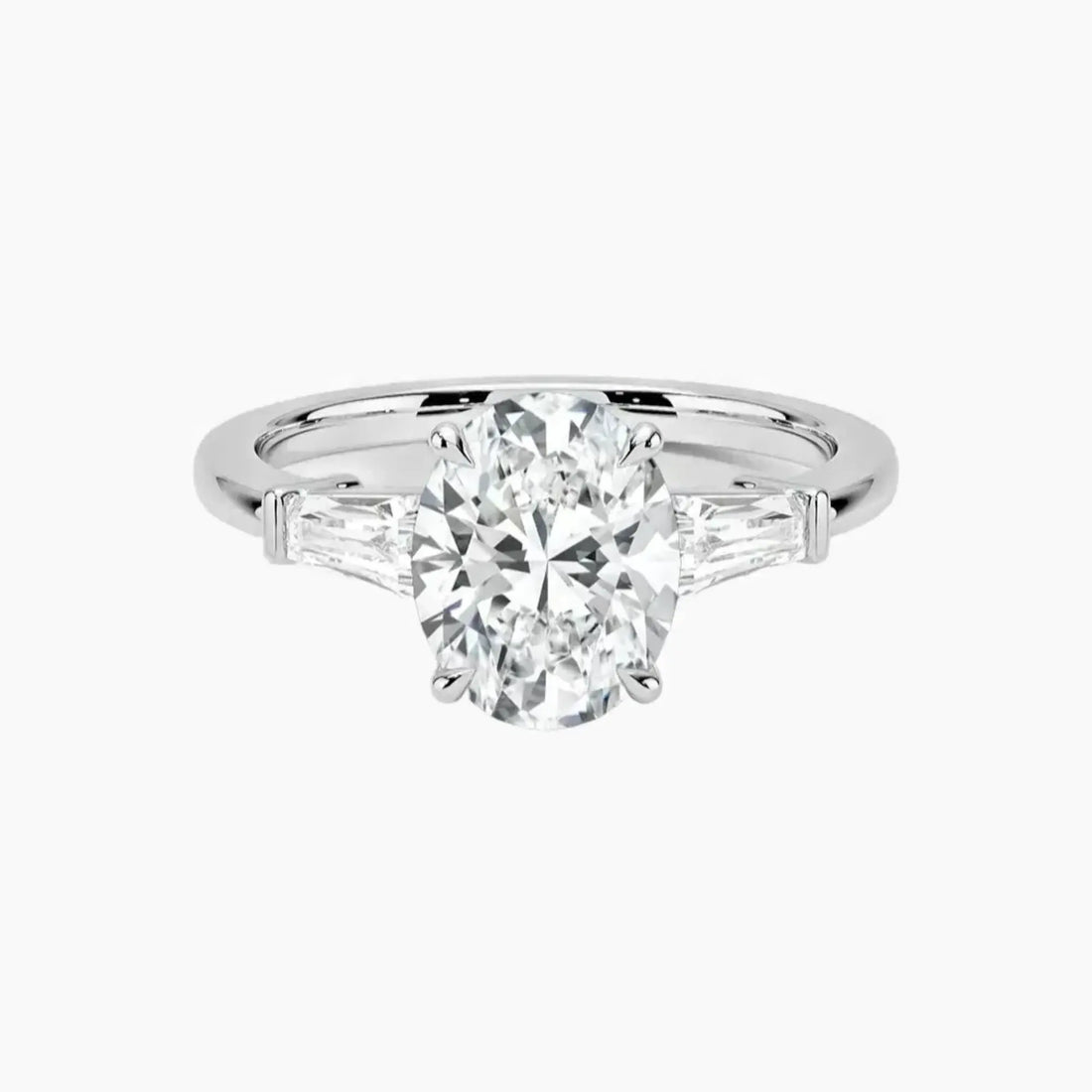 Nyx Oval Three Stone 3 Carat Lab Grown Diamond Engagement Ring in 14K Rose Gold