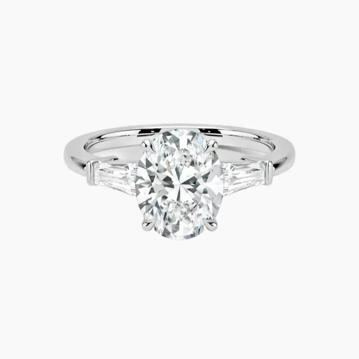 Nyx Oval Three Stone 1.5 Carat Lab Grown Diamond Engagement Ring in 14K White Gold
