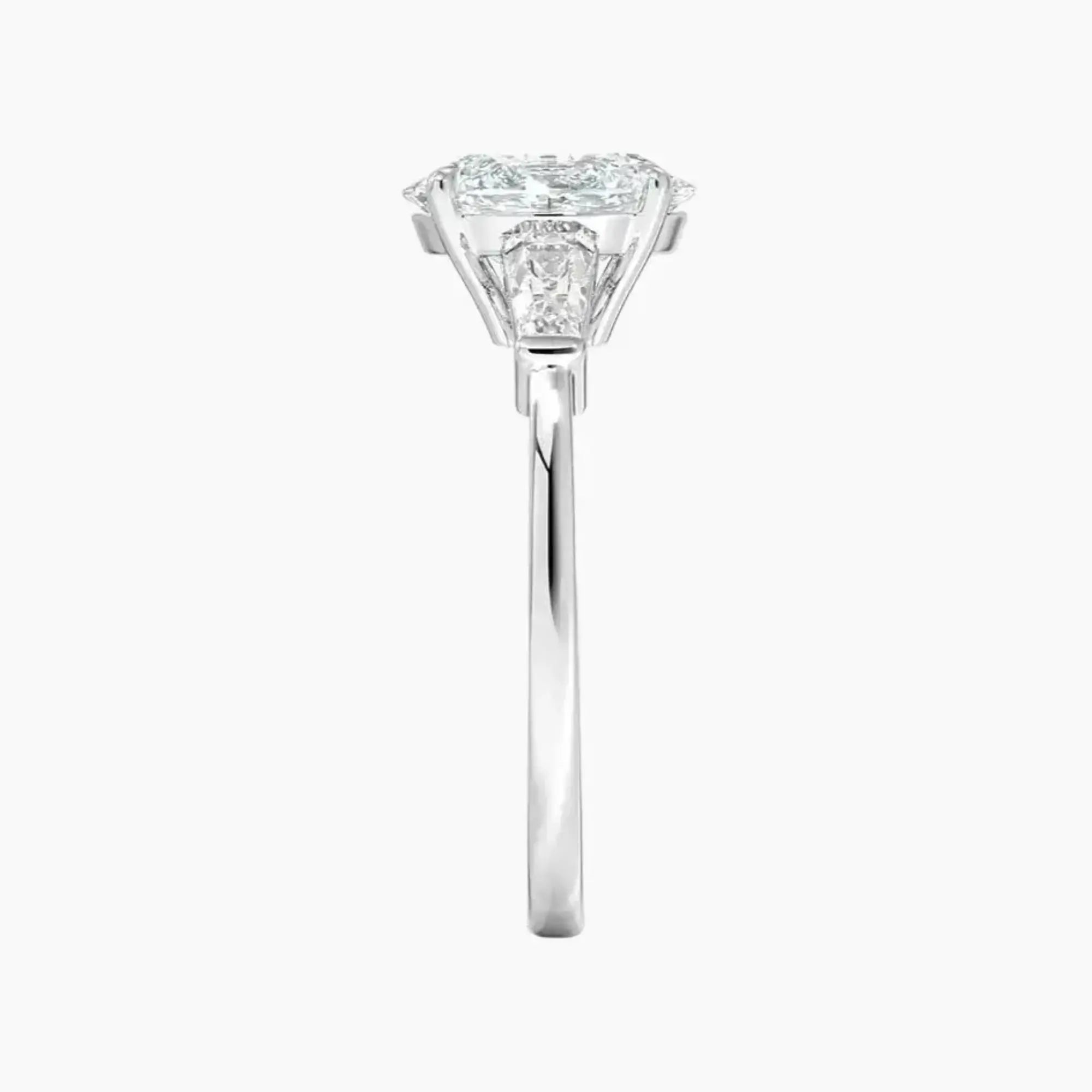 Nyx Oval Three Stone Diamond Ring Setting in 14K Yellow Gold