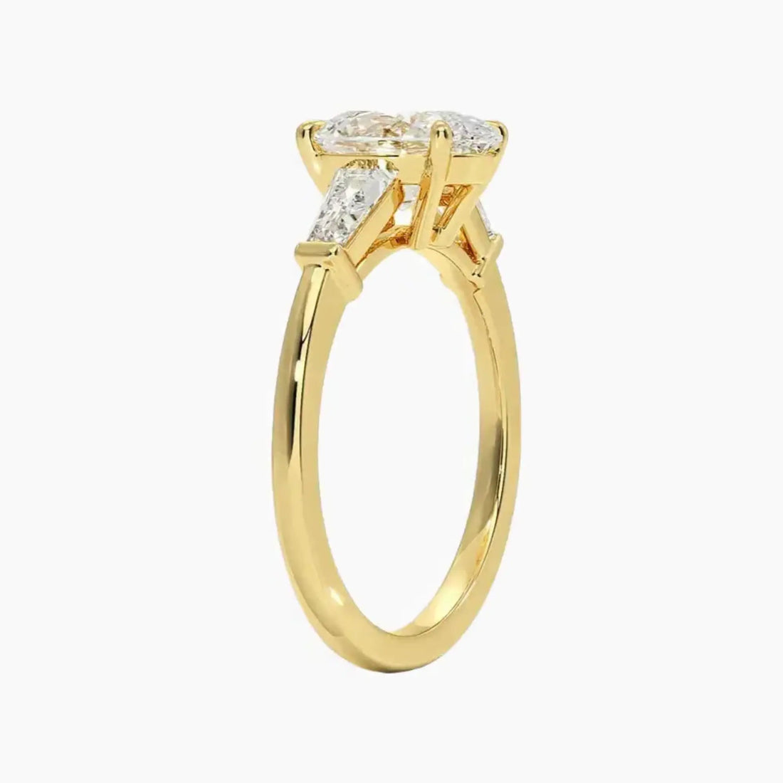 Nyx Oval Three Stone Diamond Ring Setting in 14K Yellow Gold