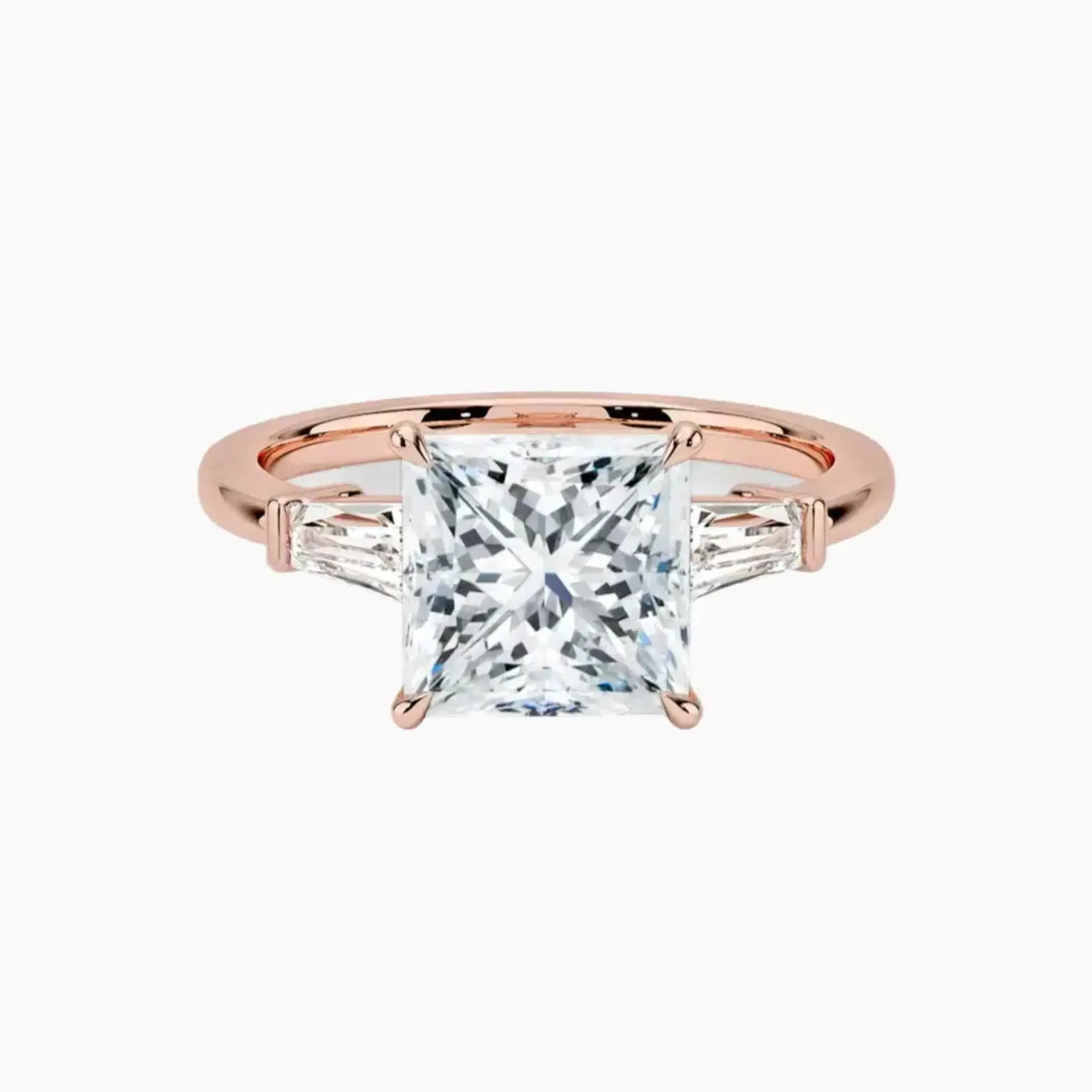 Nyx Princess Three Stone Diamond Ring Setting in 14K White Gold
