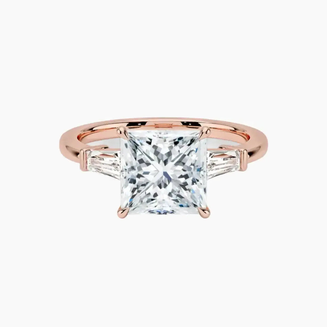 Nyx Princess Three Stone 1 Carat Lab Grown Diamond Engagement Ring in 18K Rose Gold