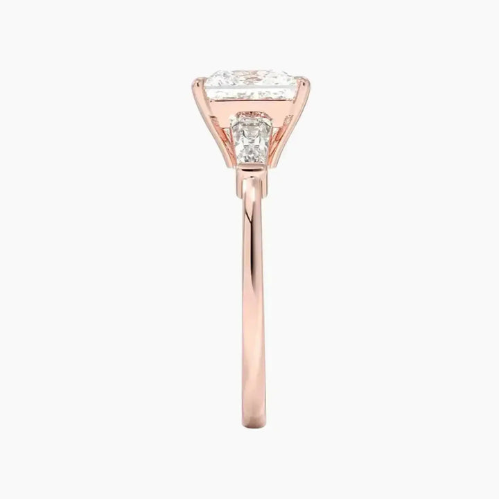 Nyx Princess Three Stone 2 Carat Lab Grown Diamond Engagement Ring in 18K Yellow Gold