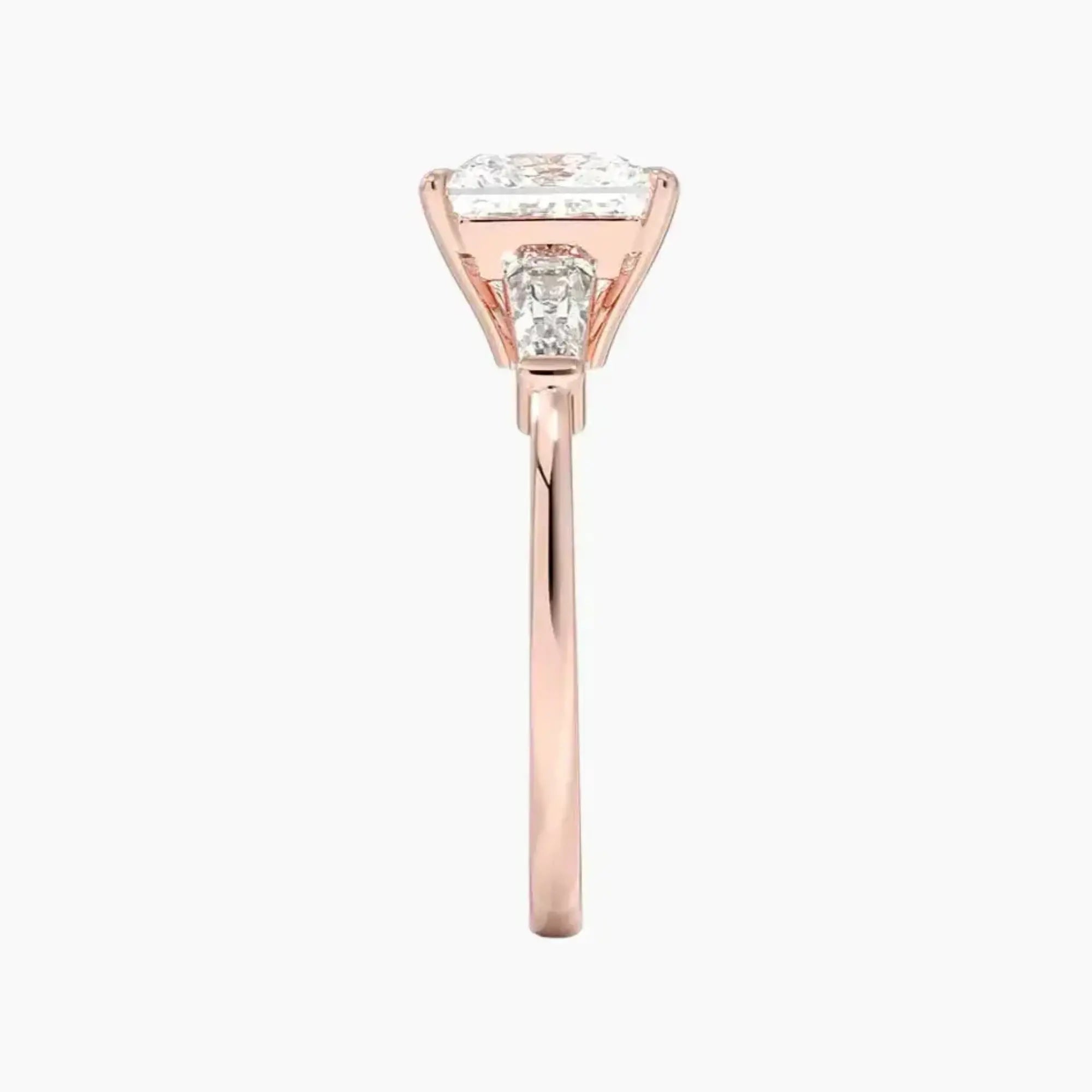 Nyx Princess Three Stone 1 Carat Lab Grown Diamond Engagement Ring in 18K White Gold