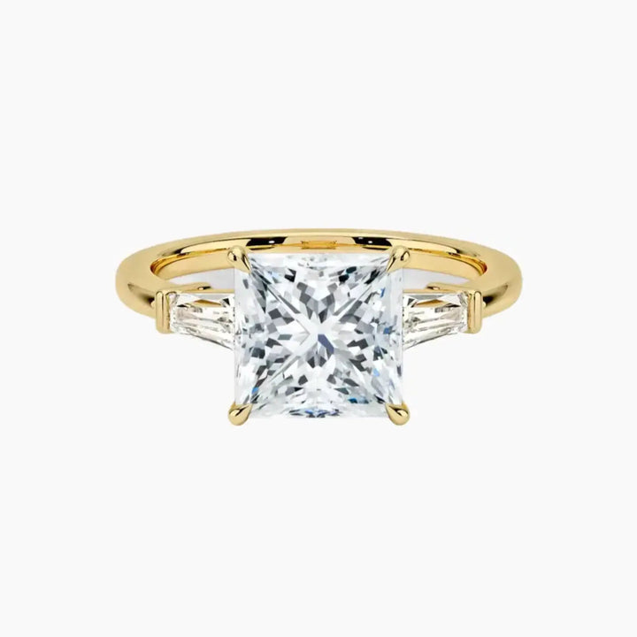 Nyx Princess Three Stone 1 Carat Lab Grown Diamond Engagement Ring in 14K Yellow Gold