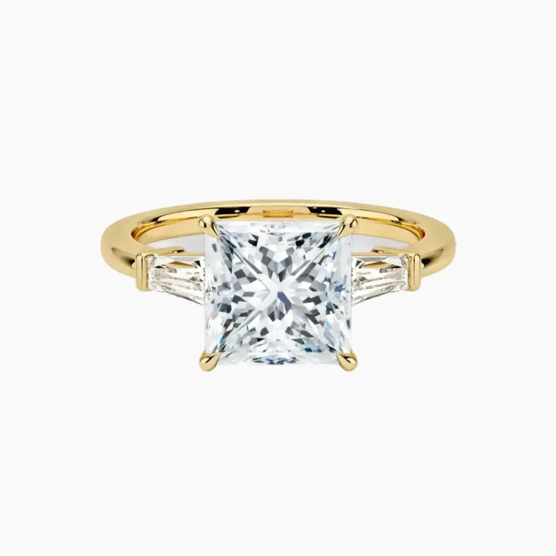 Nyx Princess Three Stone 1 Carat Lab Grown Diamond Engagement Ring in 14K White Gold