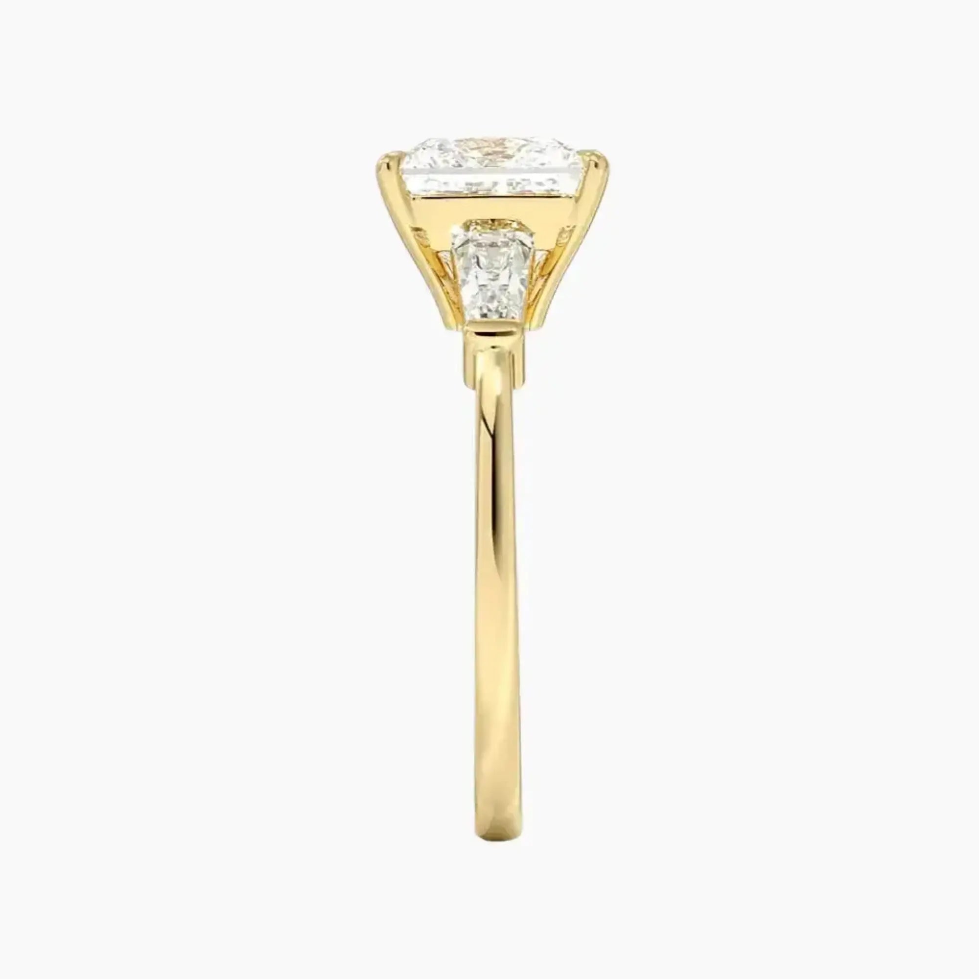 Nyx Princess Three Stone 2.5 Carat Lab Grown Diamond Engagement Ring in 18K Rose Gold