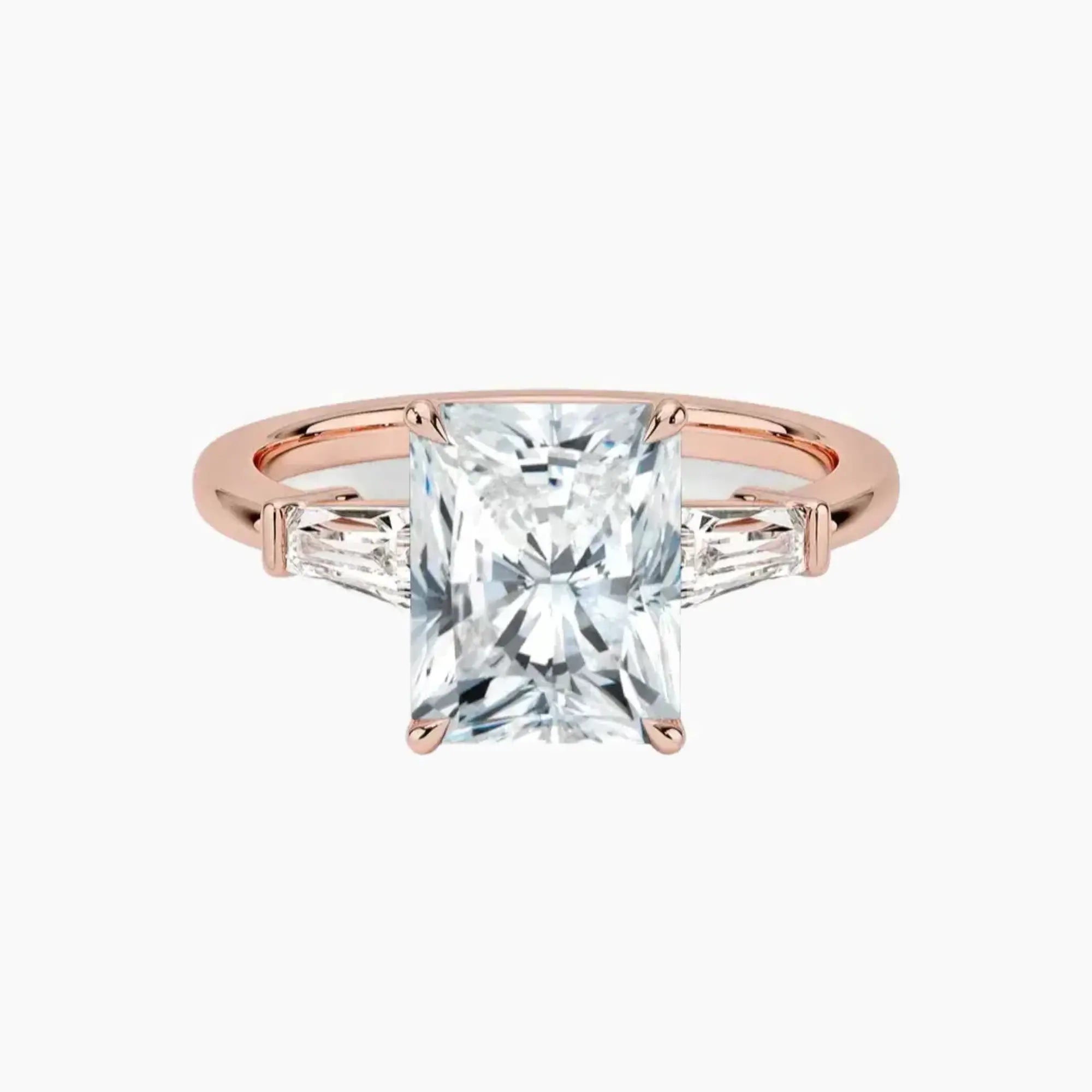 Nyx Radiant Three Stone 3 Carat Lab Grown Diamond Engagement Ring in 14K White Gold