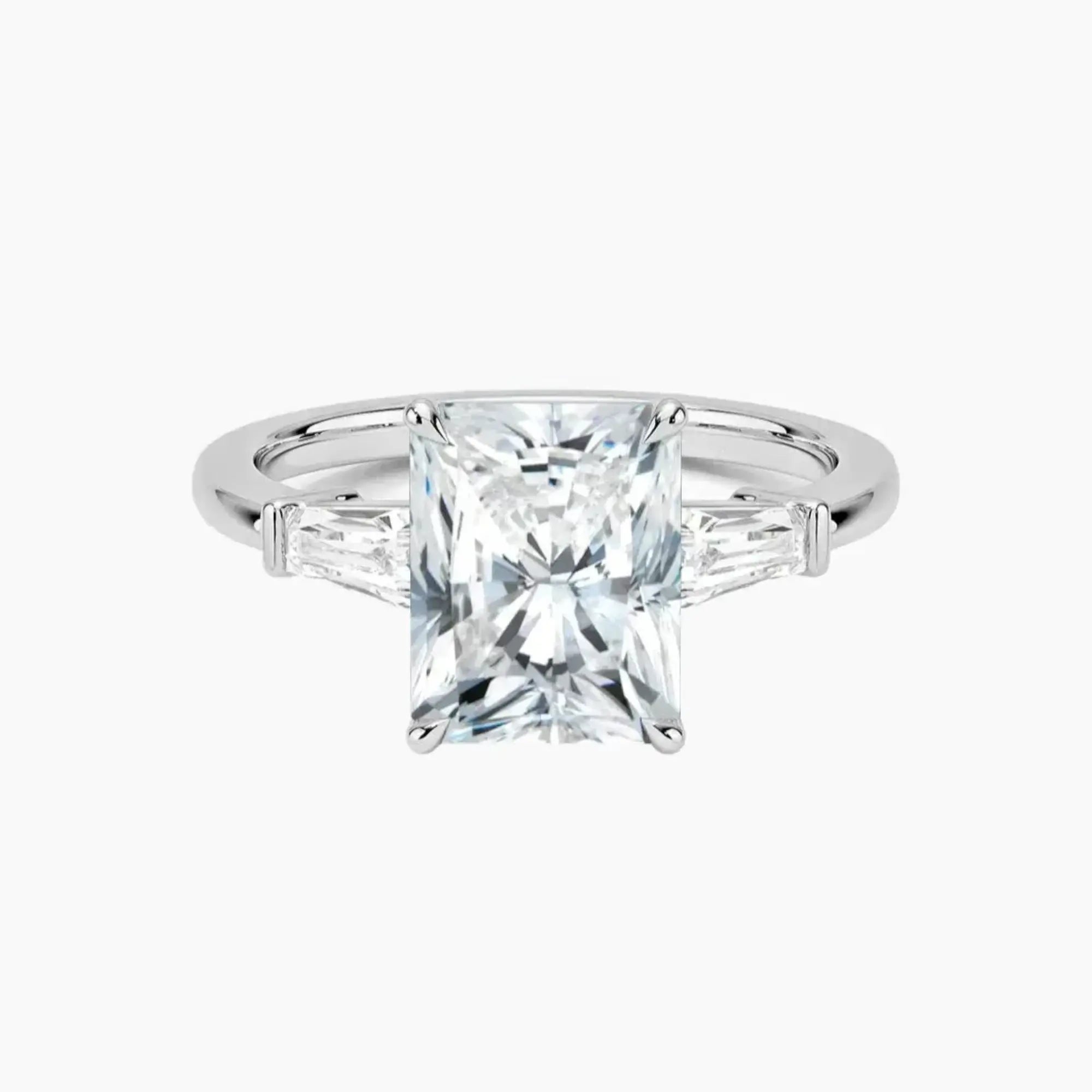 Nyx Radiant Three Stone 2.5 Carat Lab Grown Diamond Engagement Ring in 14K Yellow Gold