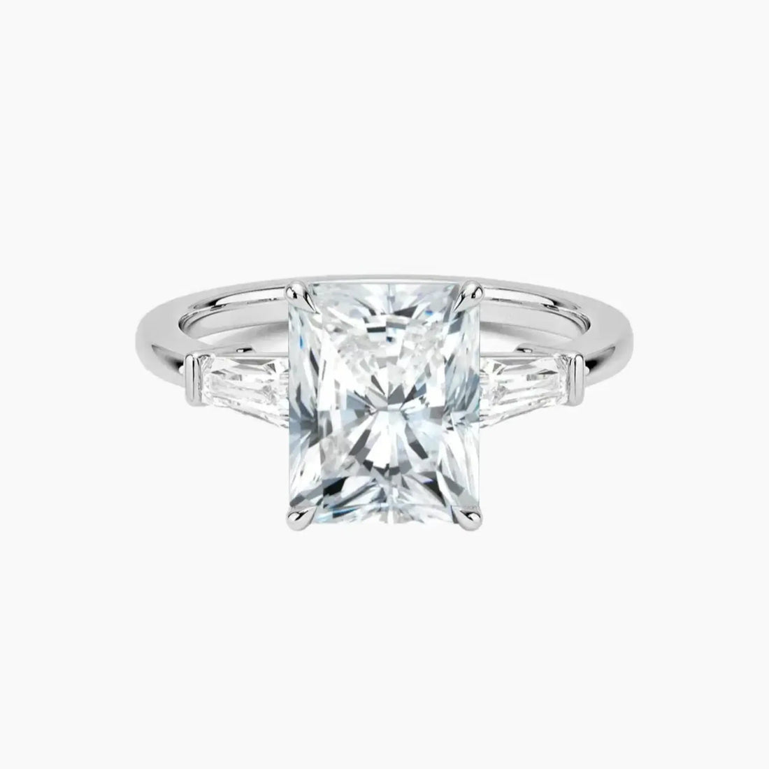Nyx Radiant Three Stone Diamond Ring Setting in 14K Rose Gold