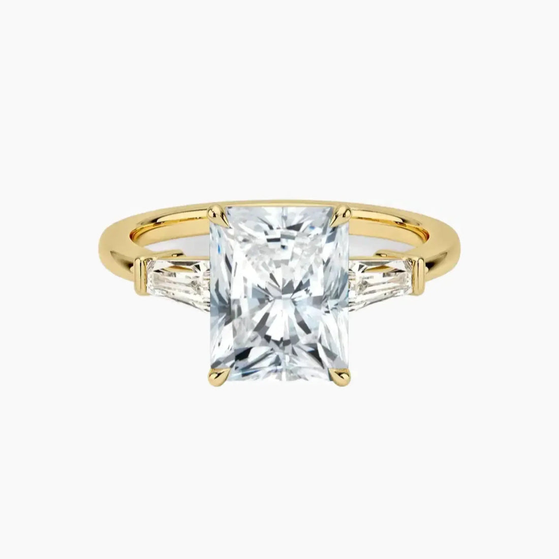 Nyx Radiant Three Stone Diamond Ring Setting in 18K Rose Gold