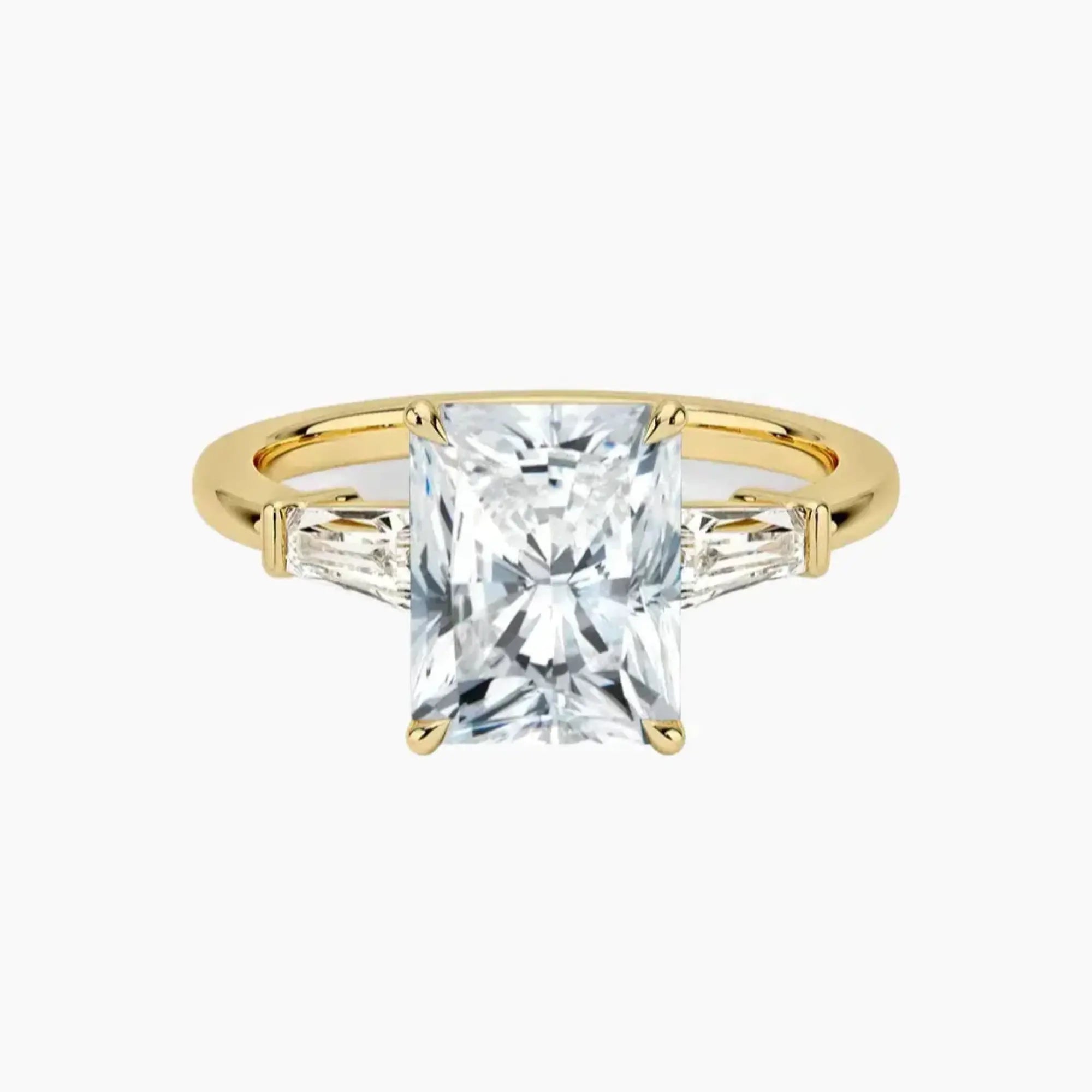 Nyx Radiant Three Stone 3 Carat Lab Grown Diamond Engagement Ring in 14K White Gold