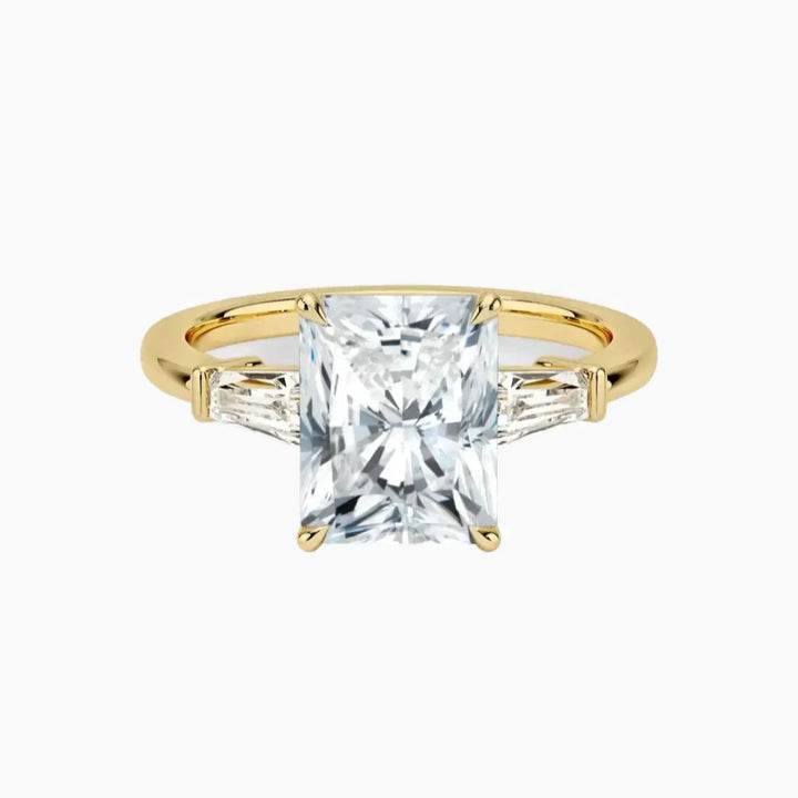 Nyx Radiant Three Stone 1.5 Carat Lab Grown Diamond Engagement Ring in 18K Yellow Gold