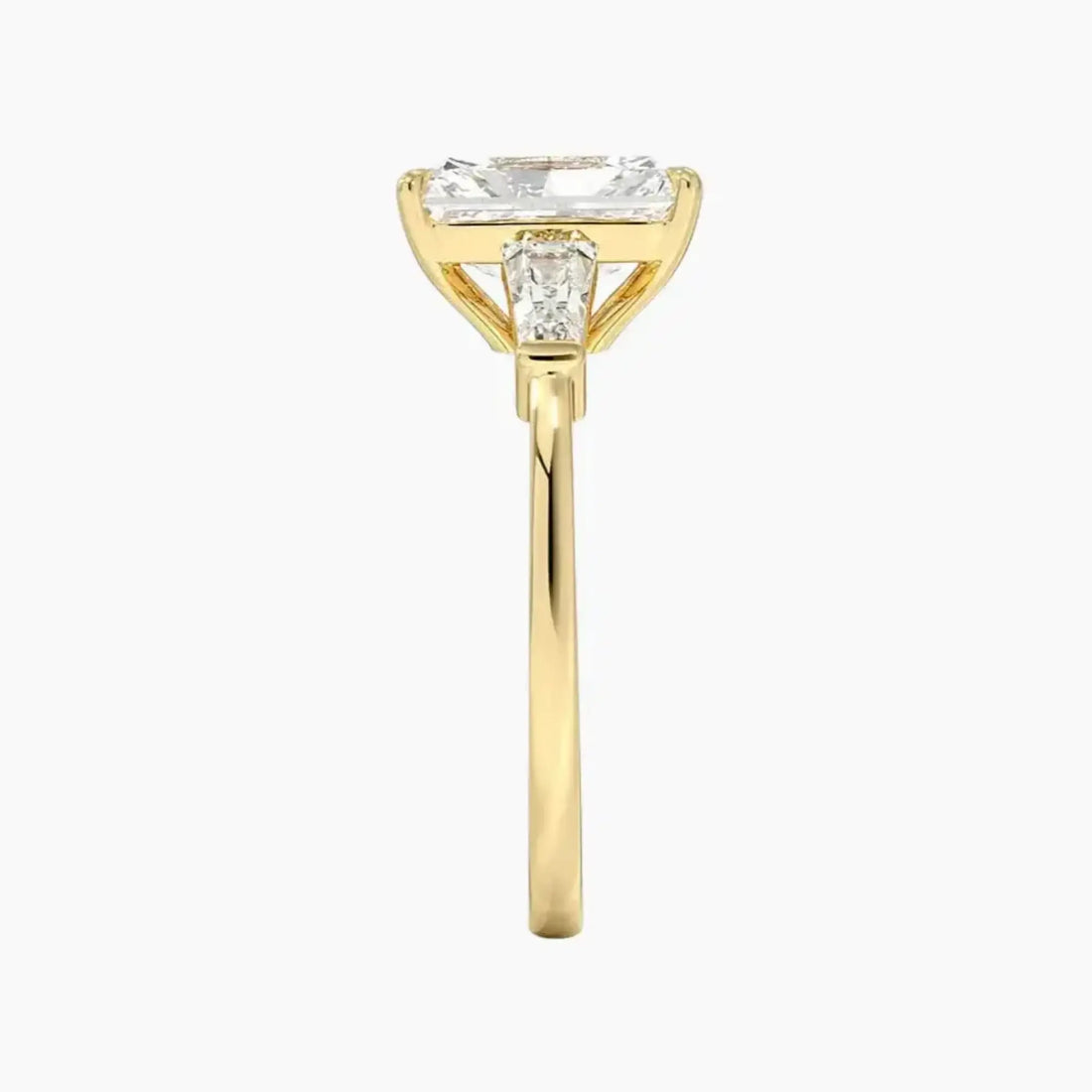Nyx Radiant Three Stone 2 Carat Lab Grown Diamond Engagement Ring in 18K Rose Gold