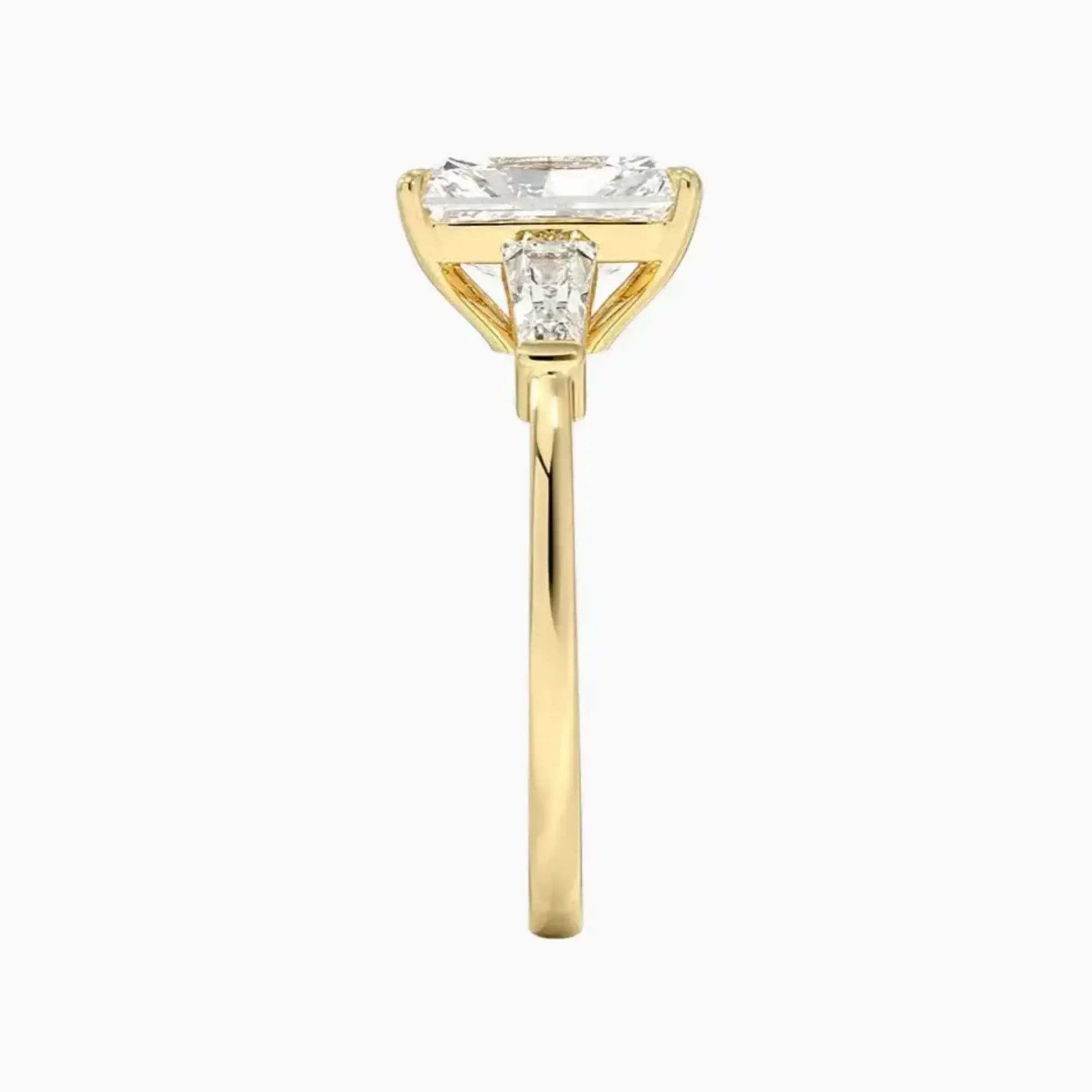 Nyx Radiant Three Stone 3 Carat Lab Grown Diamond Engagement Ring in 14K White Gold