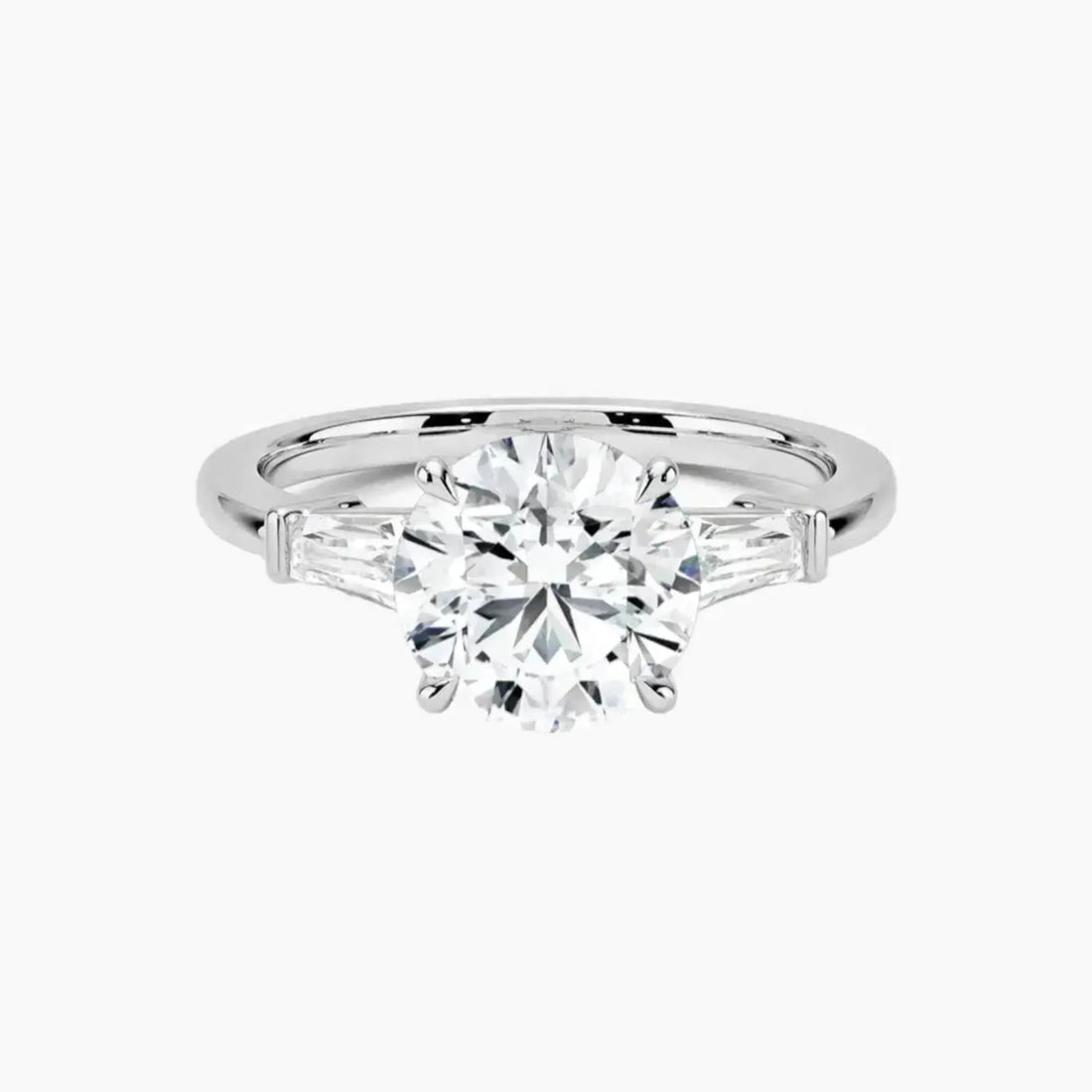 Nyx Round Three Stone 2.5 Carat Lab Grown Diamond Engagement Ring in 14K Rose Gold