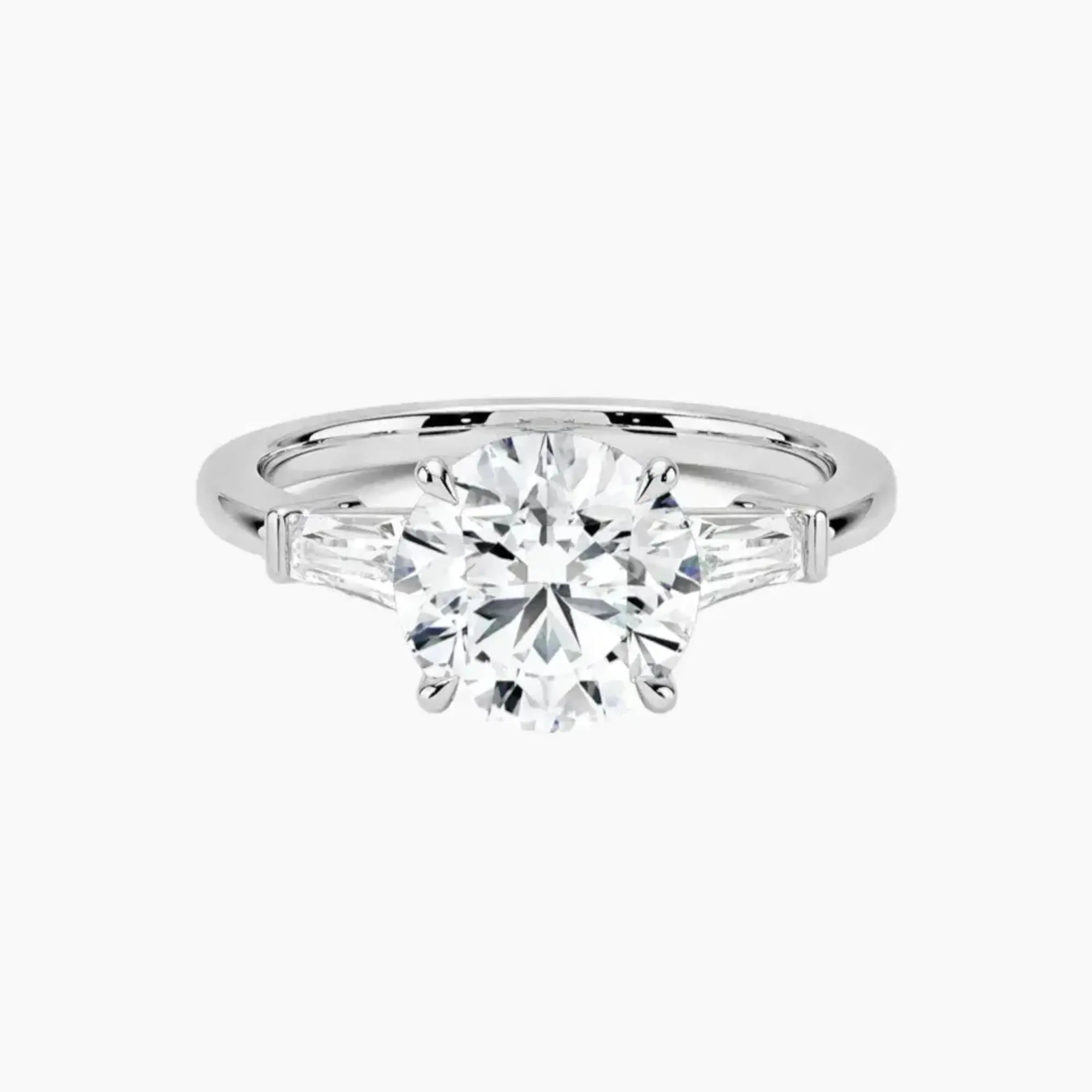 Nyx Round Three Stone 1.5 Carat Lab Grown Diamond Engagement Ring in 14K Rose Gold