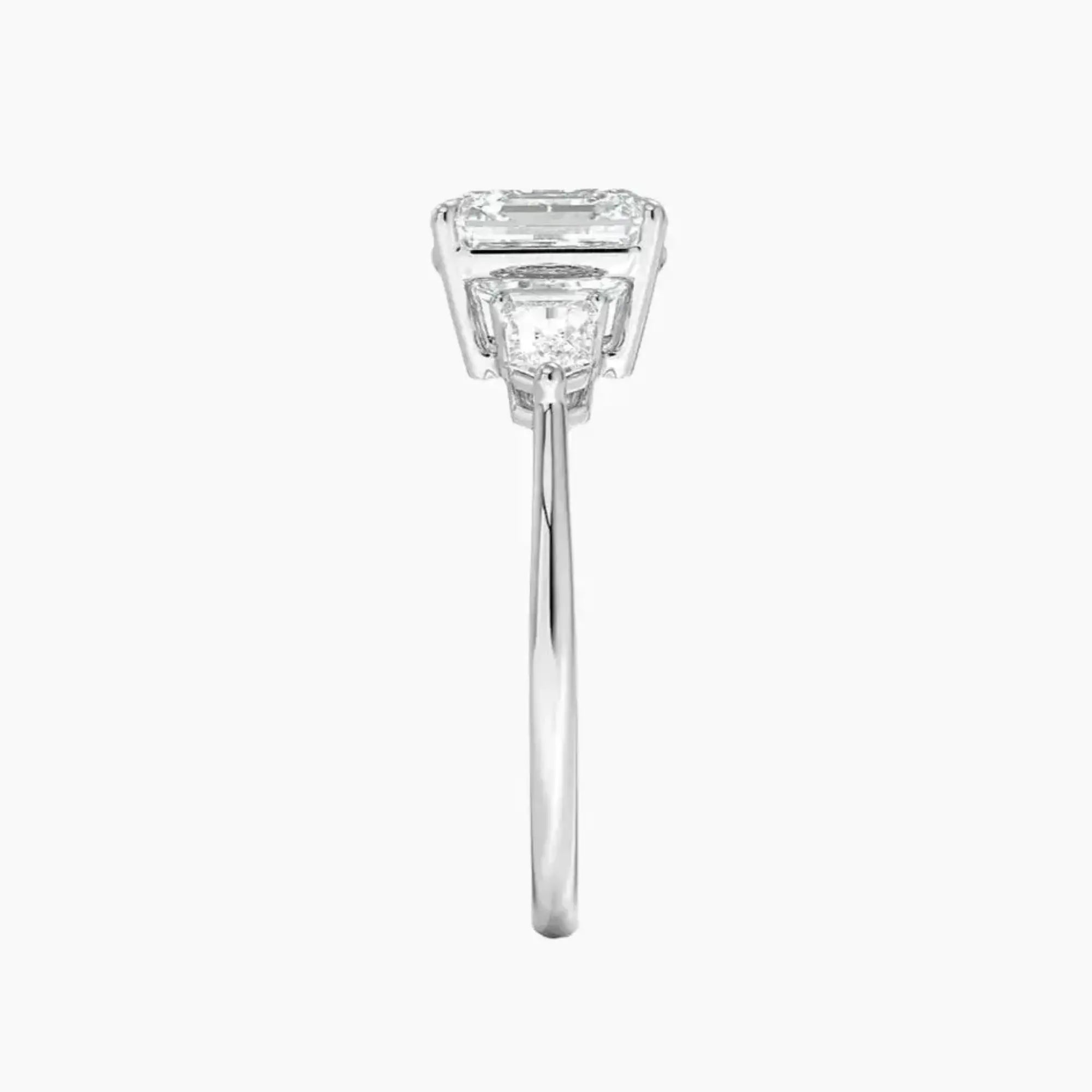 Thalassa Asscher Three Stone 2.5 Carat Lab Grown Diamond Engagement Ring in 18K Rose Gold