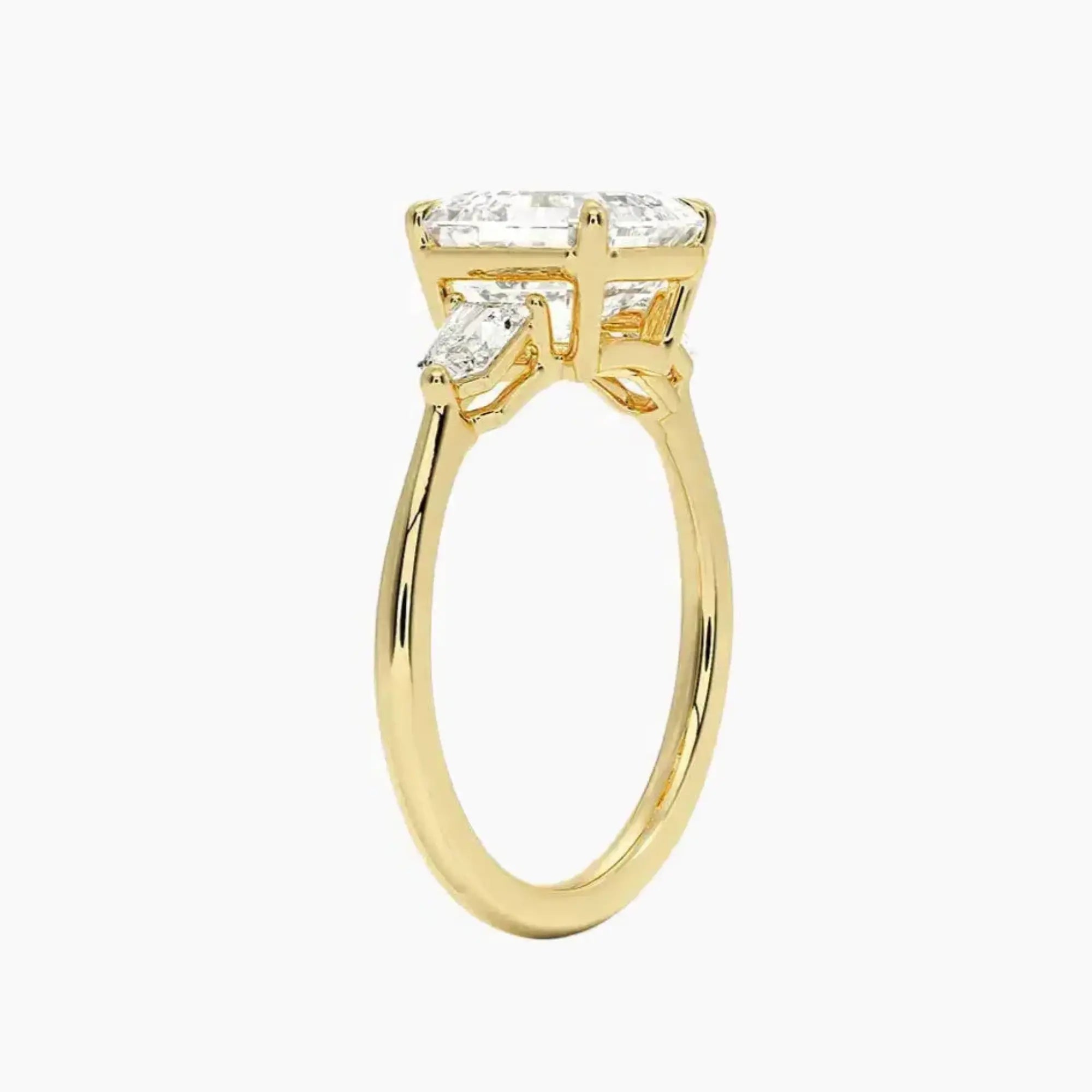 Thalassa Asscher Three Stone 1 Carat Lab Grown Diamond Engagement Ring in 14K Rose Gold