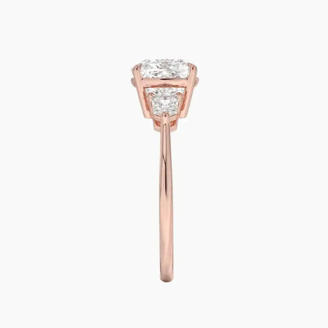 Thalassa Cushion Three Stone Diamond Ring Setting in 18K Yellow Gold