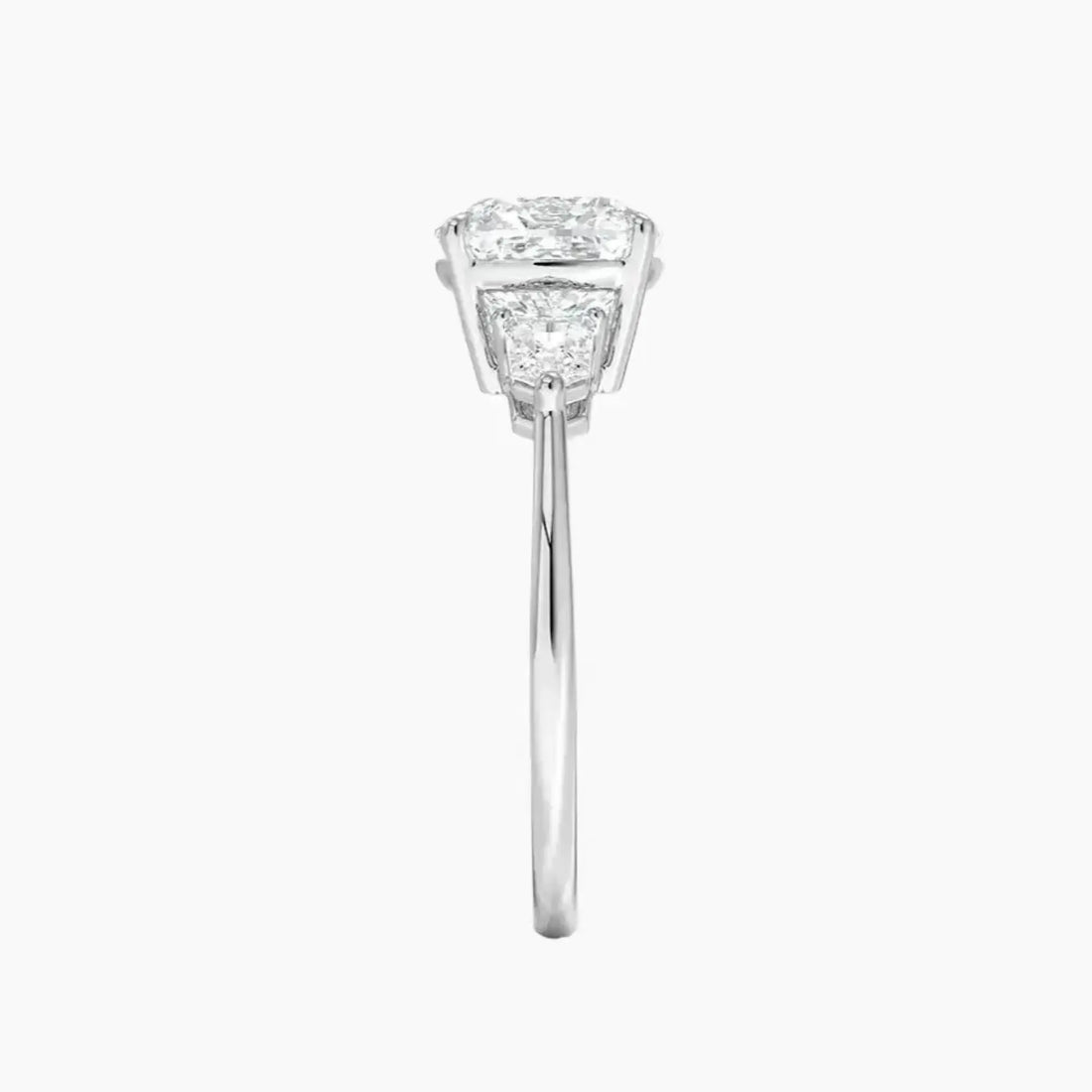 Thalassa Cushion Three Stone 2 Carat Lab Grown Diamond Engagement Ring in 18K Rose Gold