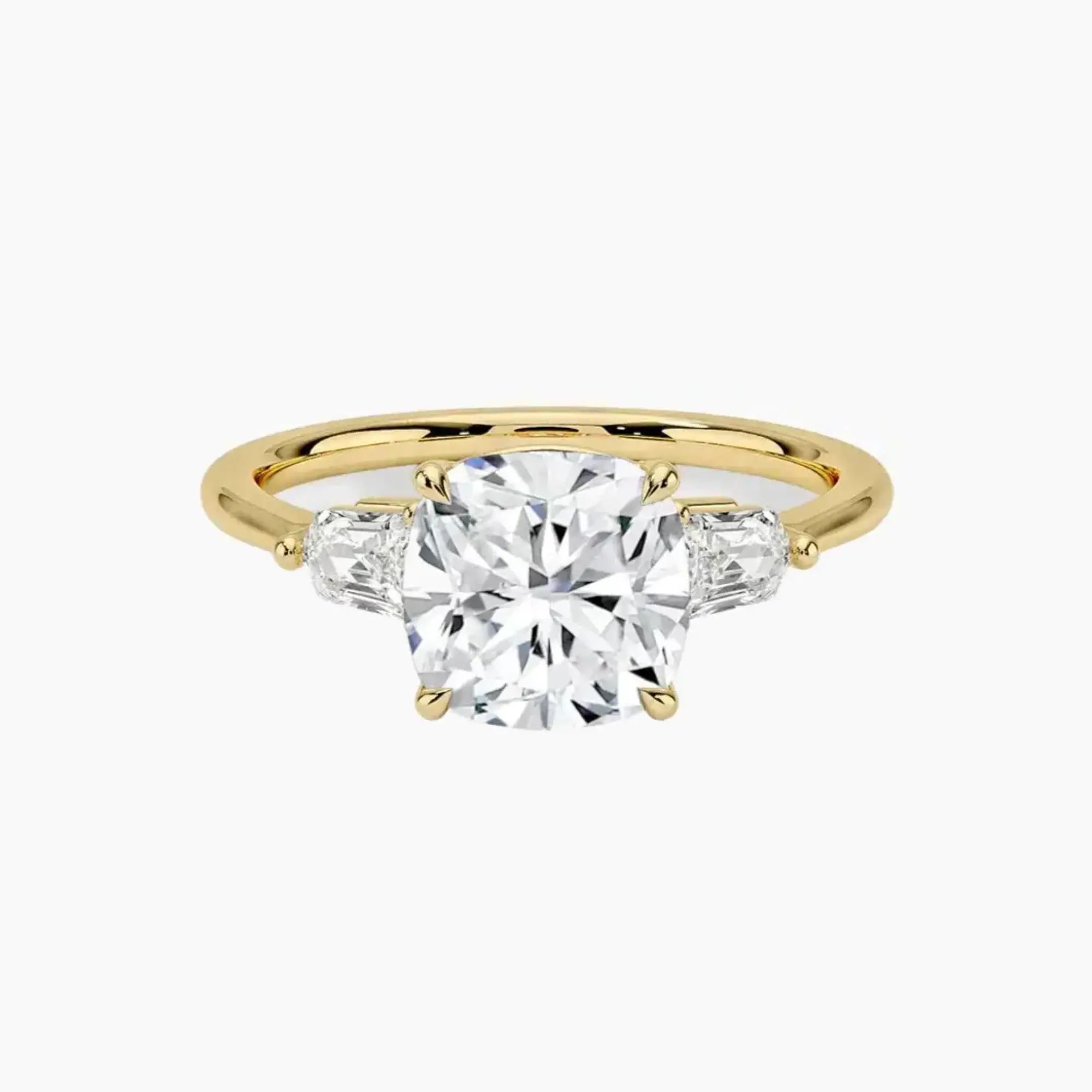 Thalassa Cushion Three Stone 1.5 Carat Lab Grown Diamond Engagement Ring in 18K Rose Gold