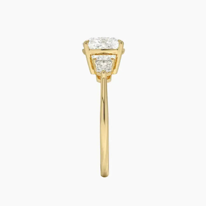 Thalassa Cushion Three Stone 1.5 Carat Lab Grown Diamond Engagement Ring in 18K Rose Gold