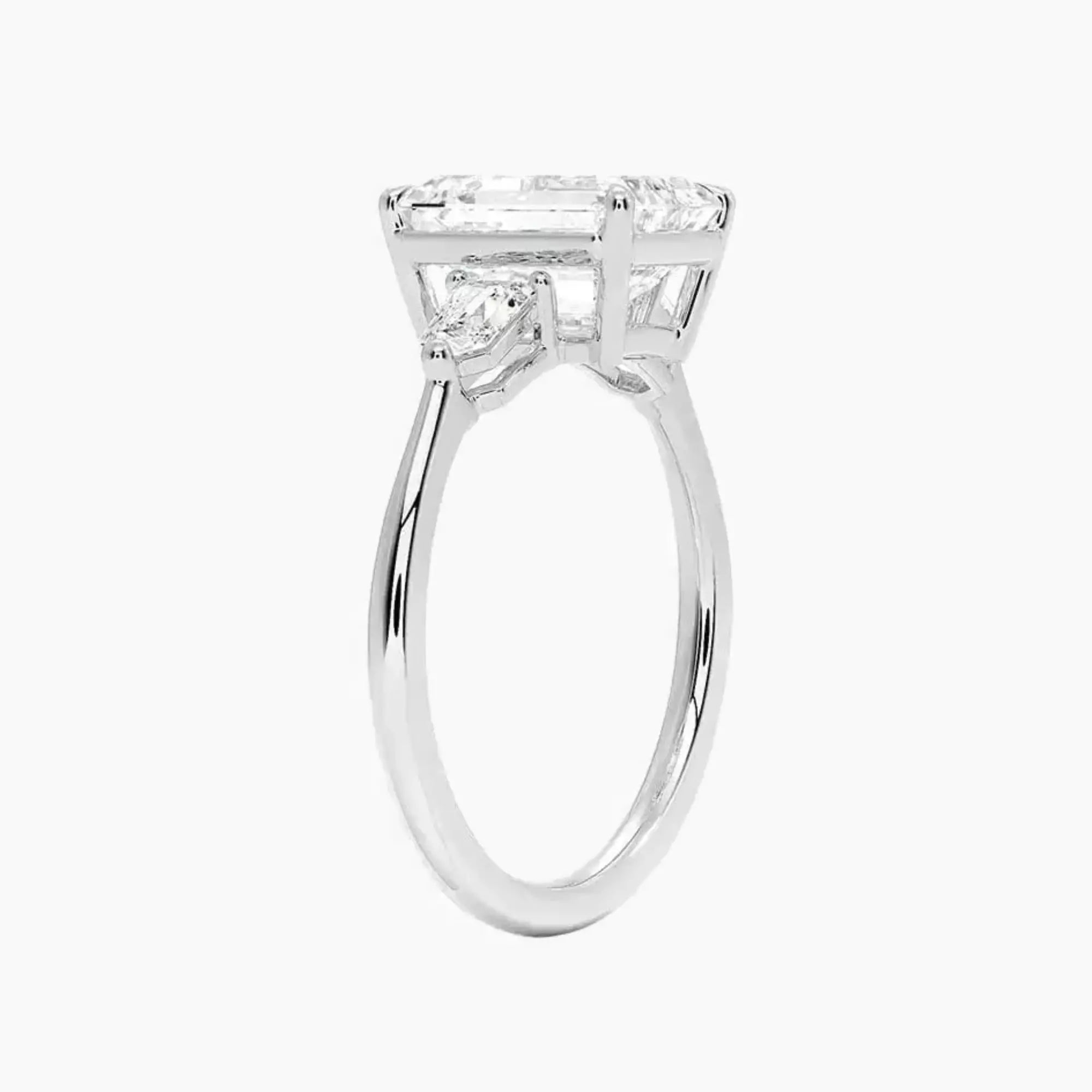 Thalassa Emerald Three Stone 1 Carat Lab Grown Diamond Engagement Ring in 18K Rose Gold