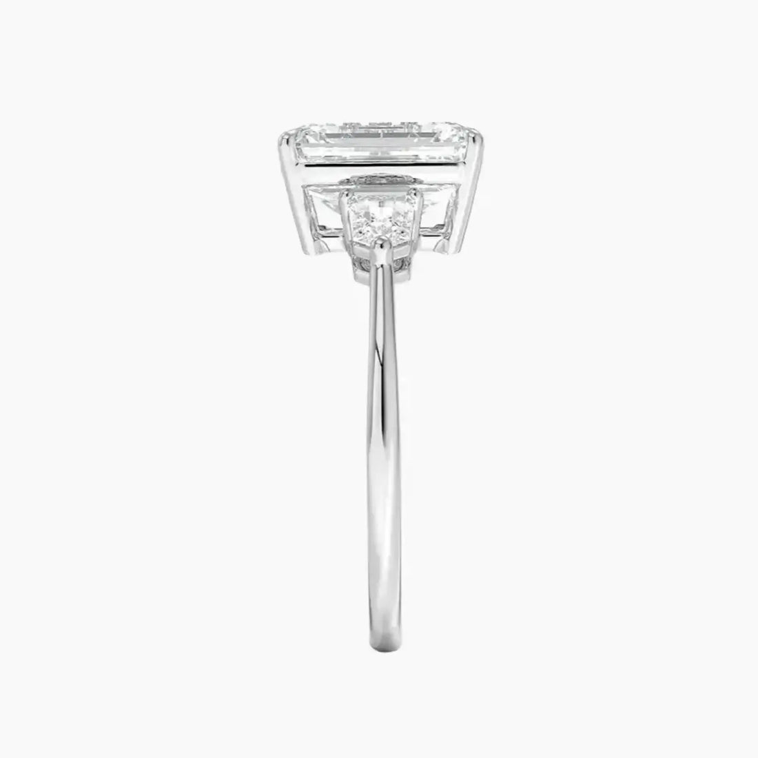 Thalassa Emerald Three Stone Diamond Ring Setting in 14K Yellow Gold