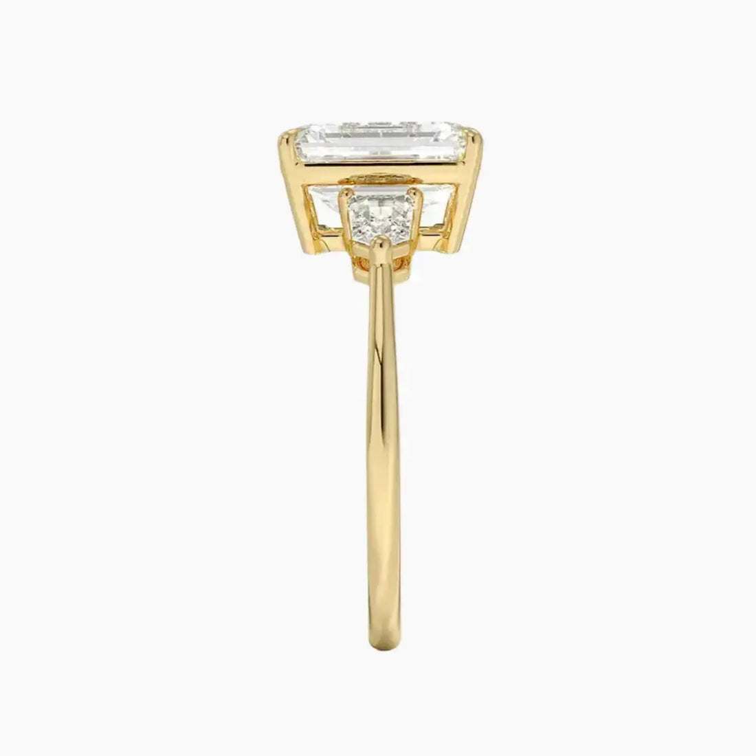 Thalassa Emerald Three Stone 3 Carat Lab Grown Diamond Engagement Ring in 18K Rose Gold