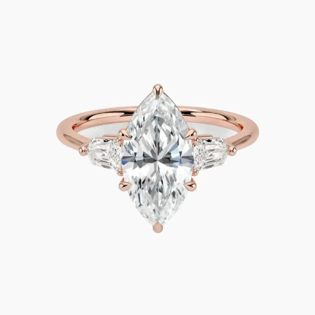 Thalassa Marquise Three Stone Diamond Ring Setting in 18K Yellow Gold